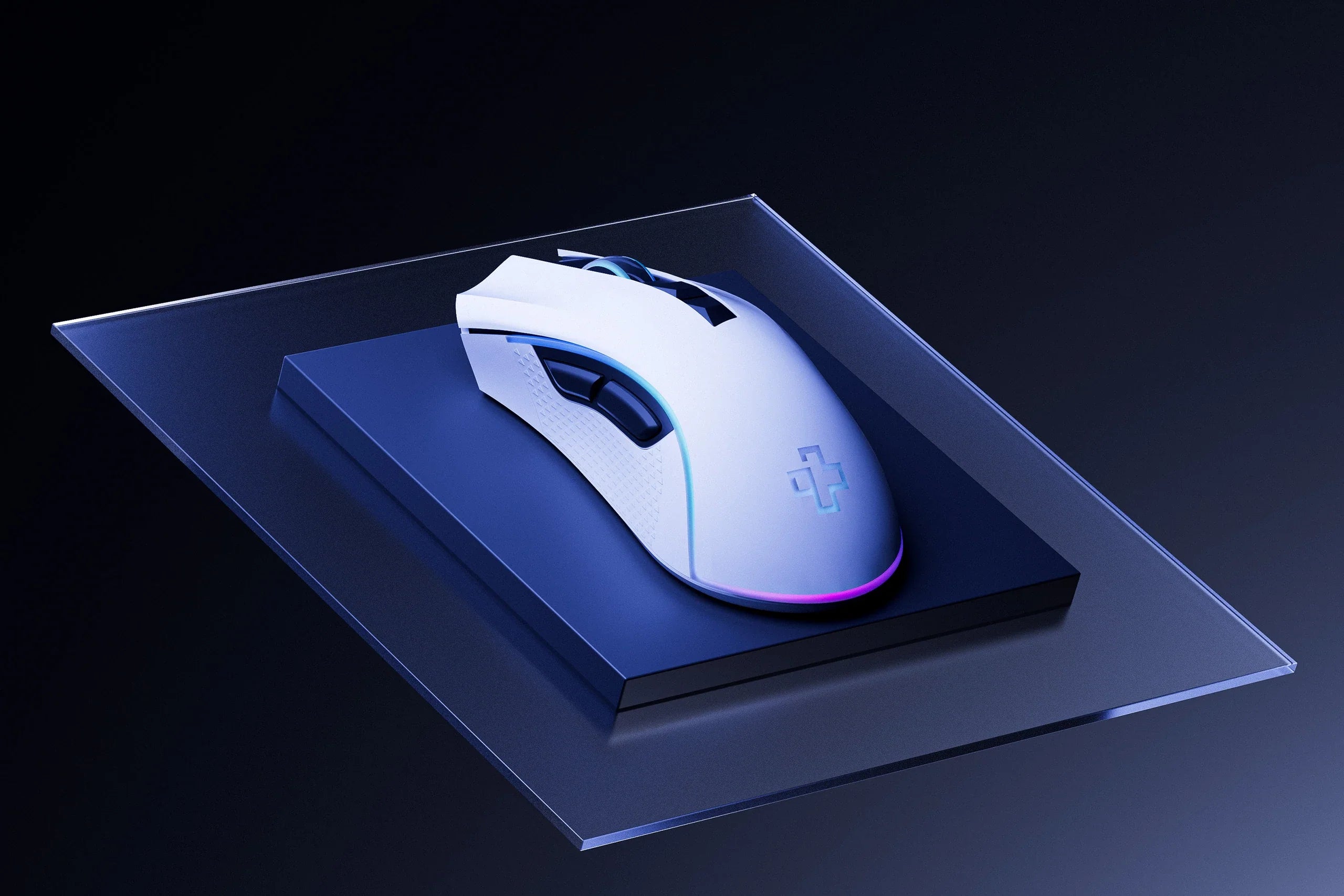 mysz Gaming QwertyKey Forge biała, RGB, 12.000 DPI, z oprogramowaniem