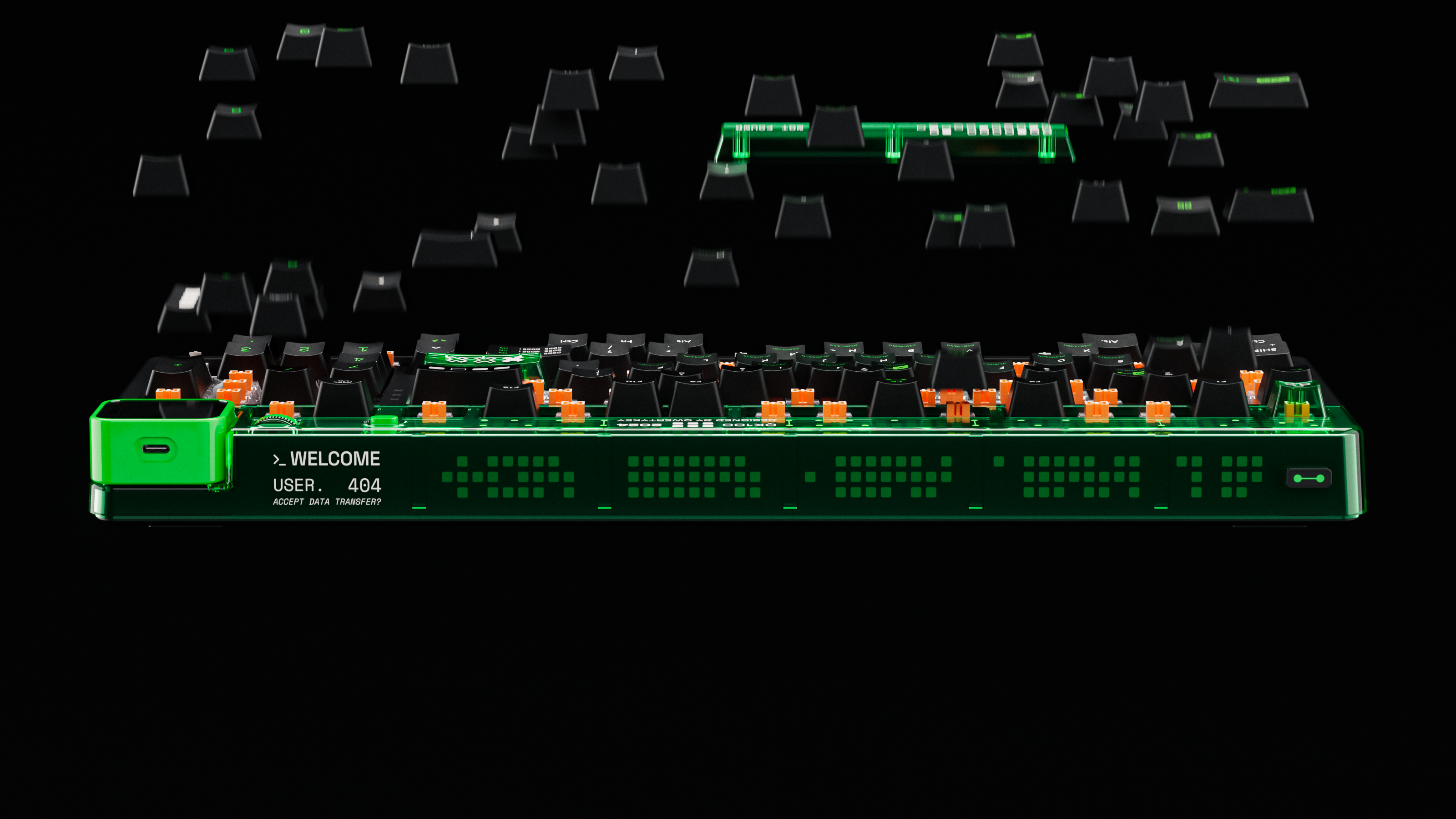 QwertyKey100 Matrix - bezprzewodowa klawiatura mechaniczna gamingowa, Hotswap, RGB, gasket mount, z ekranem
