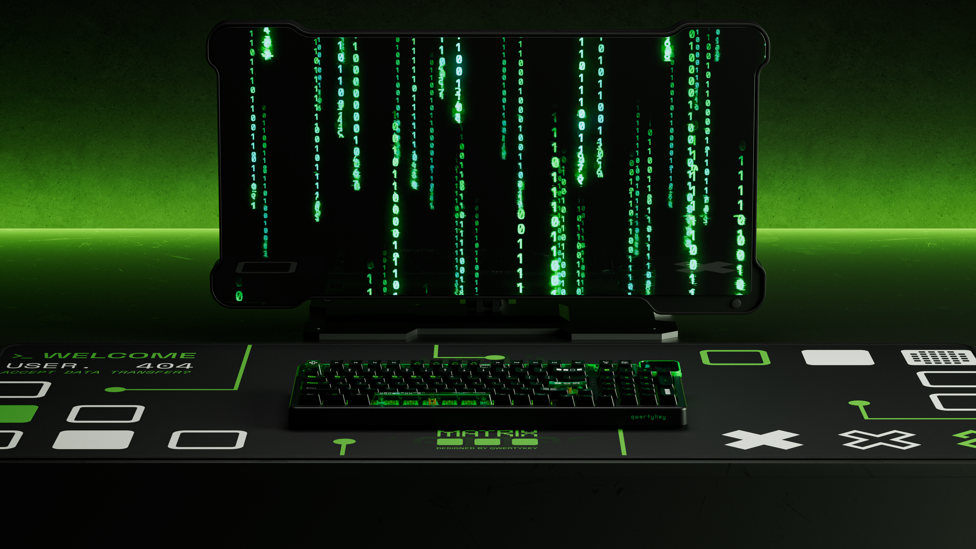 QwertyKey100 Matrix - bezprzewodowa klawiatura mechaniczna gamingowa, Hotswap, RGB, gasket mount, z ekranem