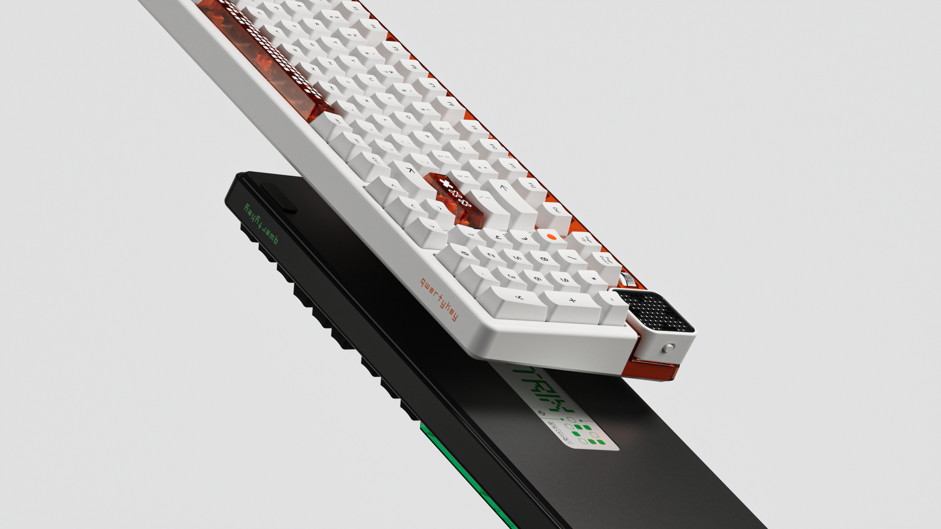 QwertyKey100 Matrix - bezprzewodowa klawiatura mechaniczna gamingowa, Hotswap, RGB, gasket mount, z ekranem