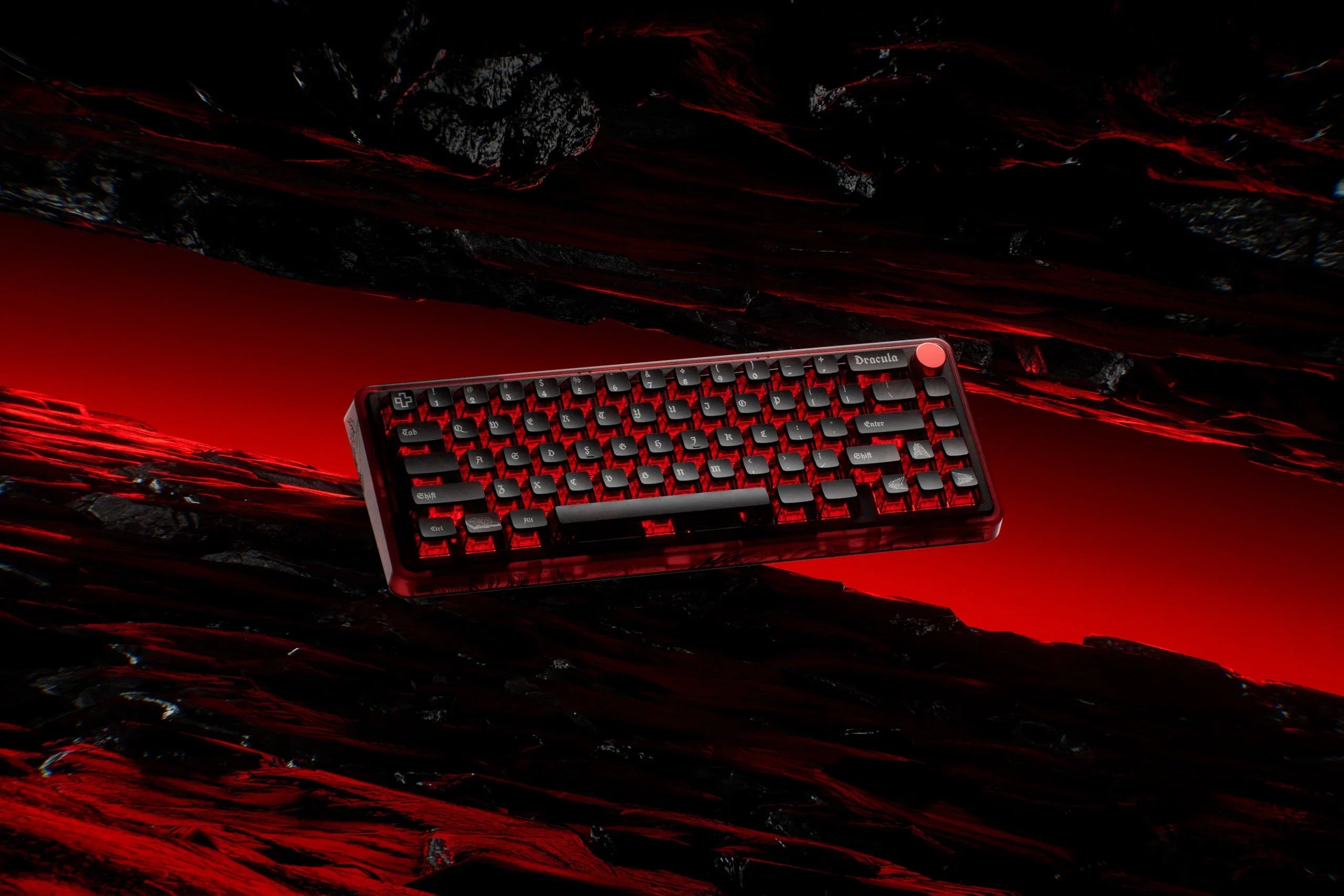 QwertyKey65 Pro Dracula - bezprzewodowa klawiatura mechaniczna gamingowa, Hotswap, RGB, VIA