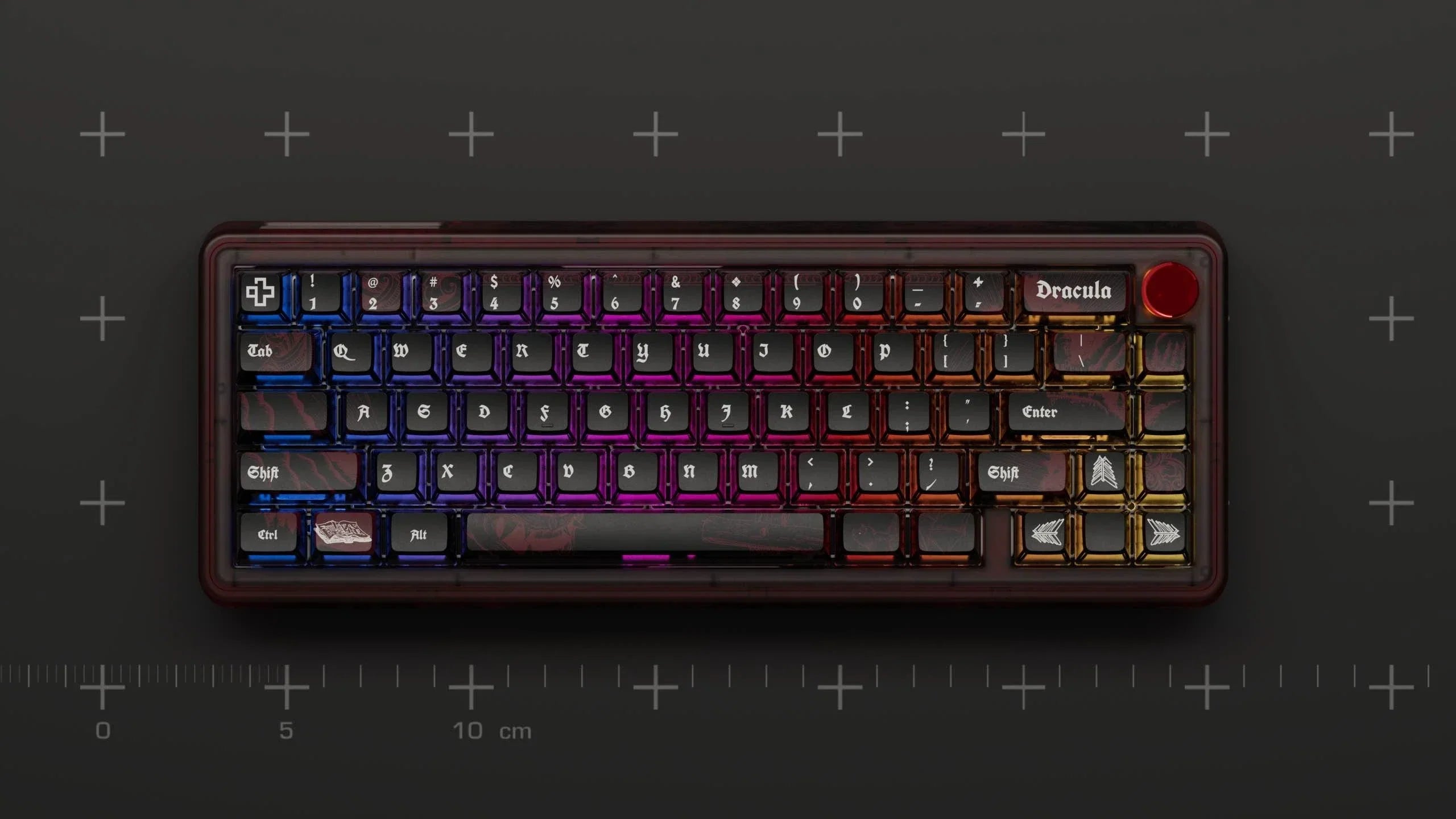 QwertyKey65 Pro Dracula - bezprzewodowa klawiatura mechaniczna gamingowa, Hotswap, RGB, VIA