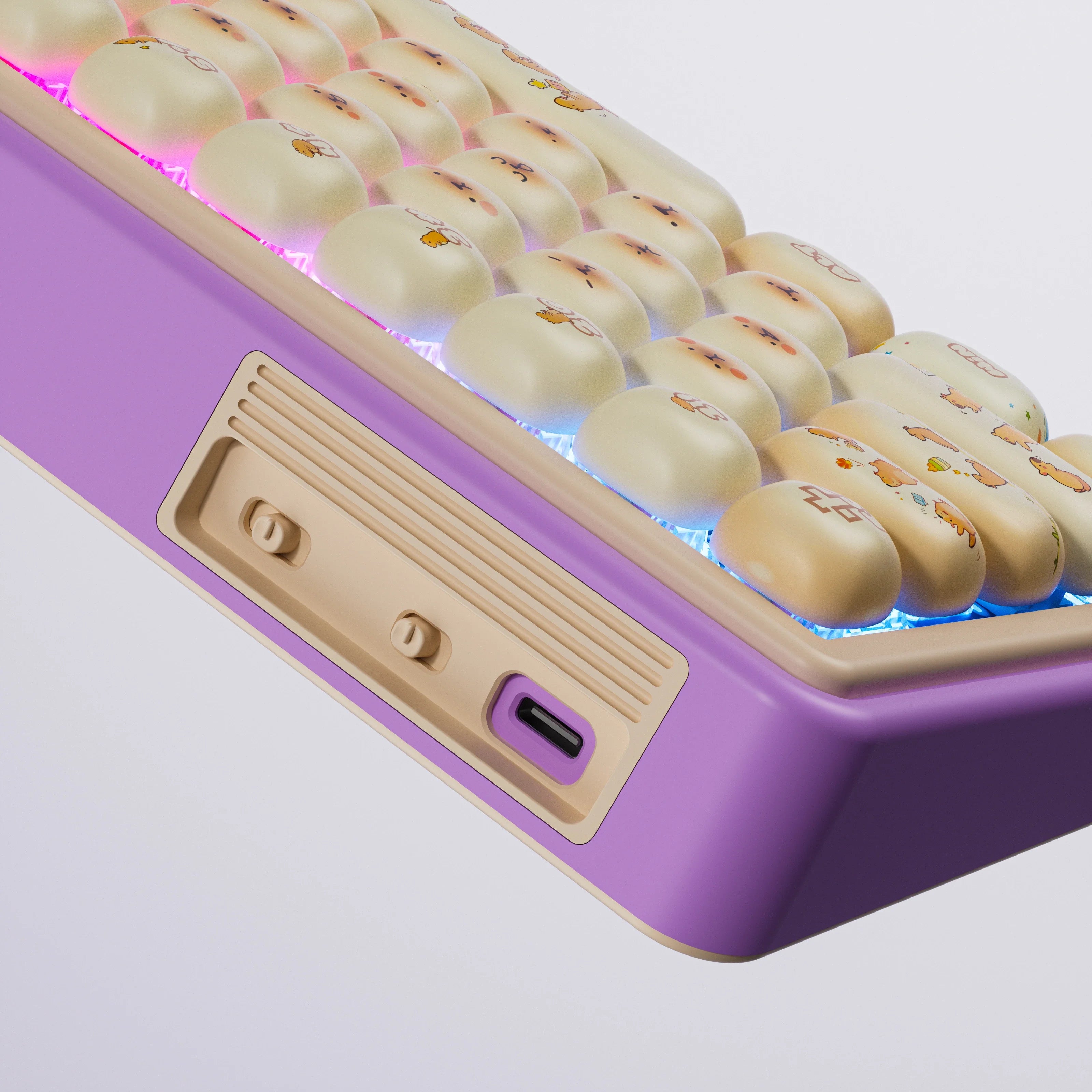 QwertyKey65 Pro Capybara edycja limitowana VIA - bezprzewodowa klawiatura mechaniczna gamingowa, Hotswap, RGB