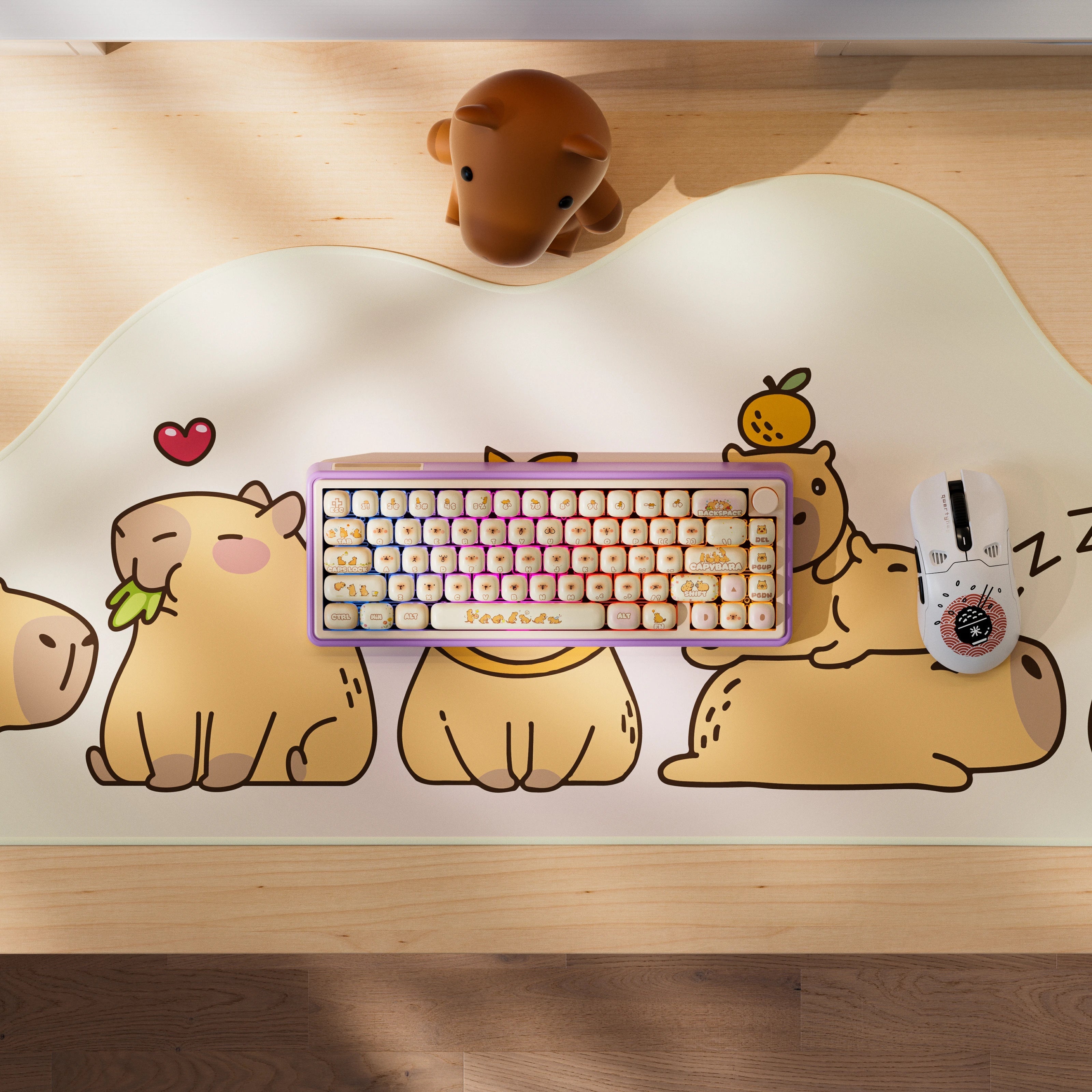 QwertyKey65 Pro Capybara edycja limitowana VIA - bezprzewodowa klawiatura mechaniczna gamingowa, Hotswap, RGB