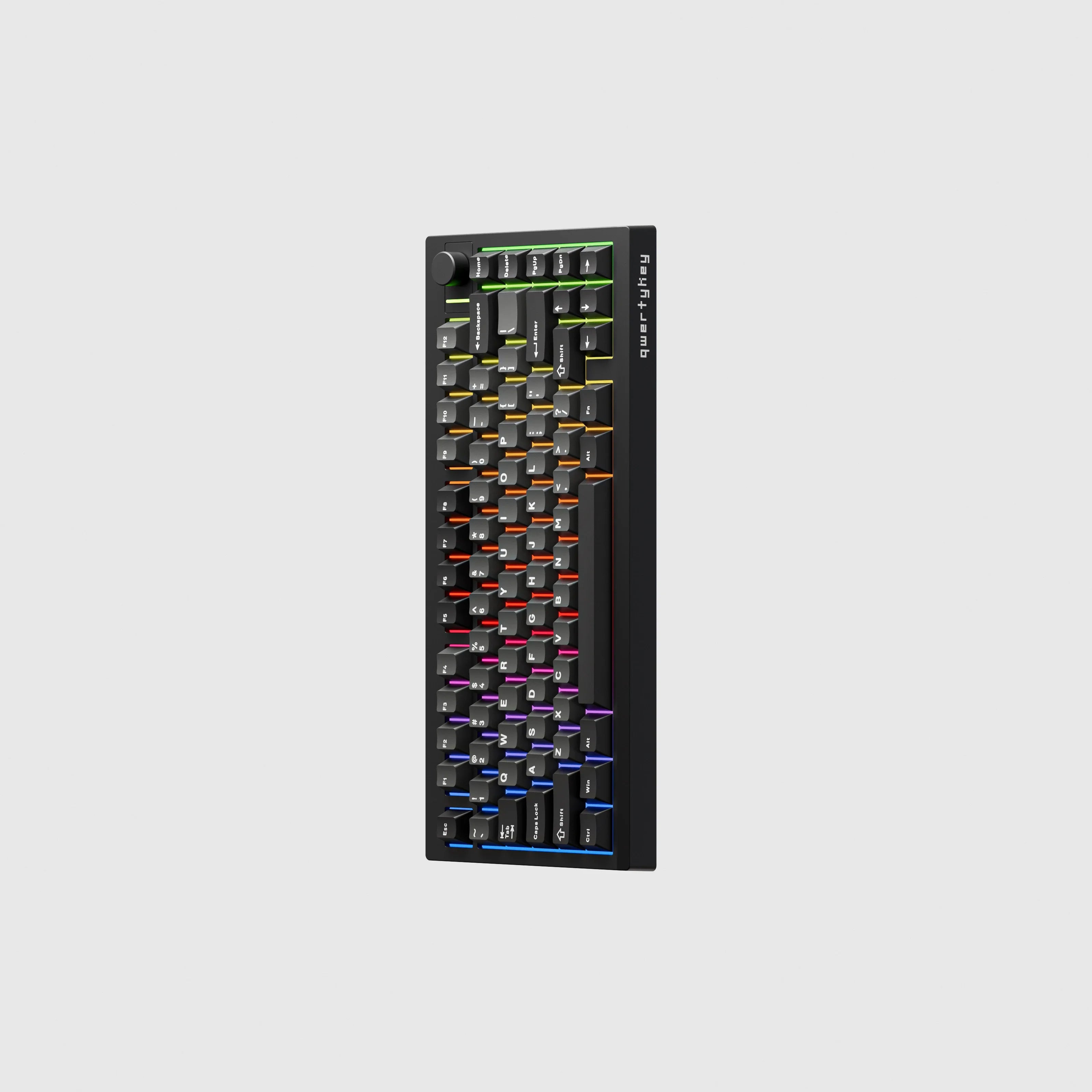 QwertyKey75 Pro V2 czarna Web Software - bezprzewodowa klawiatura mechaniczna gamingowa, Hotswap, RGB, gasket mount