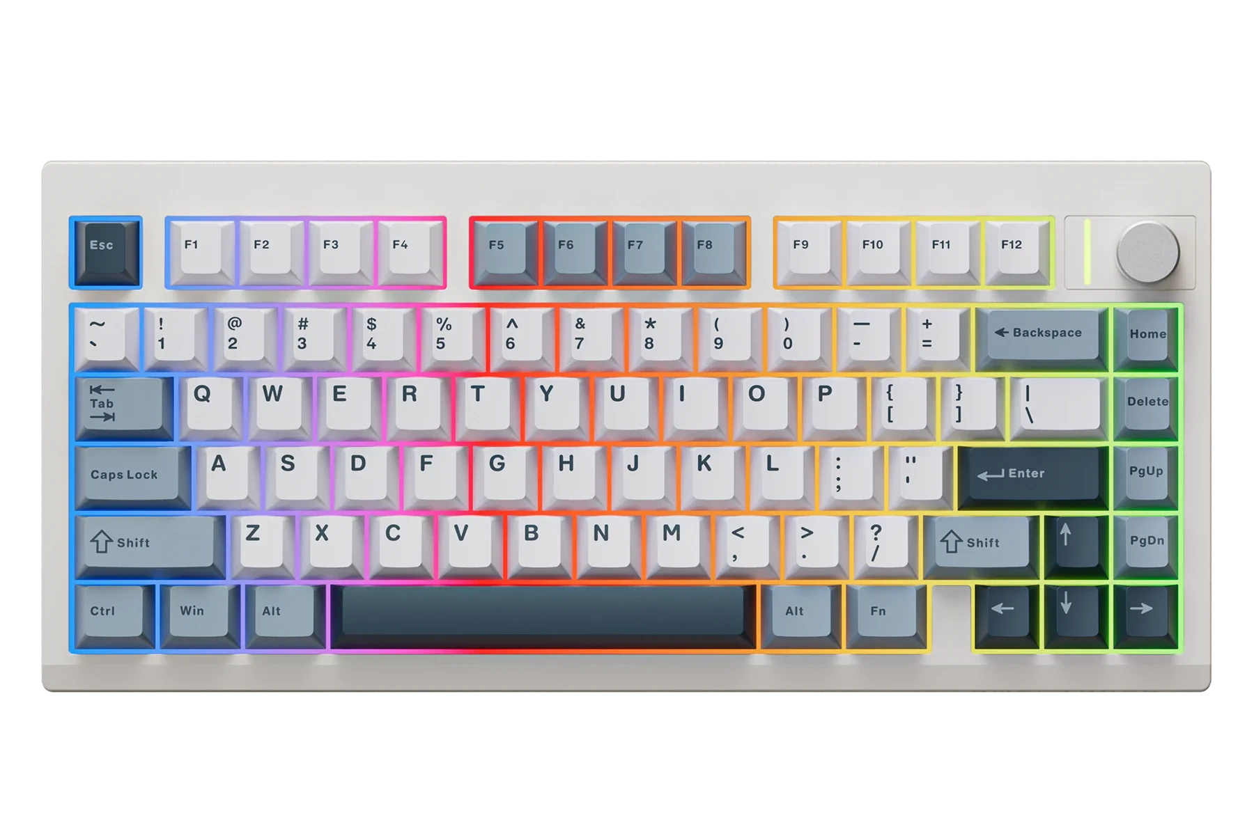 QwertyKey75 Pro V2 biała Web Software - bezprzewodowa klawiatura mechaniczna gamingowa, Hotswap, RGB, gasket mount