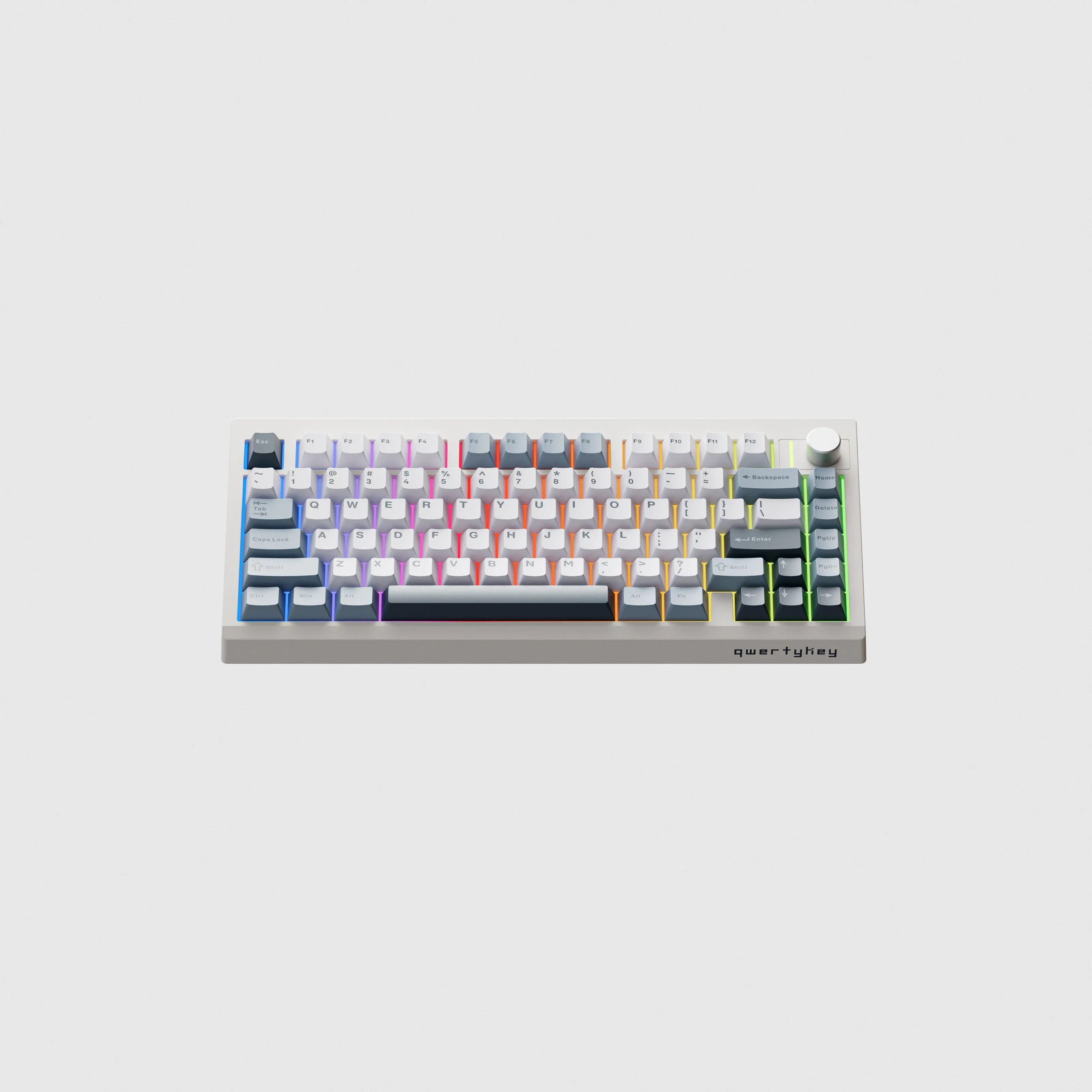 QwertyKey75 Pro V2 biała Web Software - bezprzewodowa klawiatura mechaniczna gamingowa, Hotswap, RGB, gasket mount