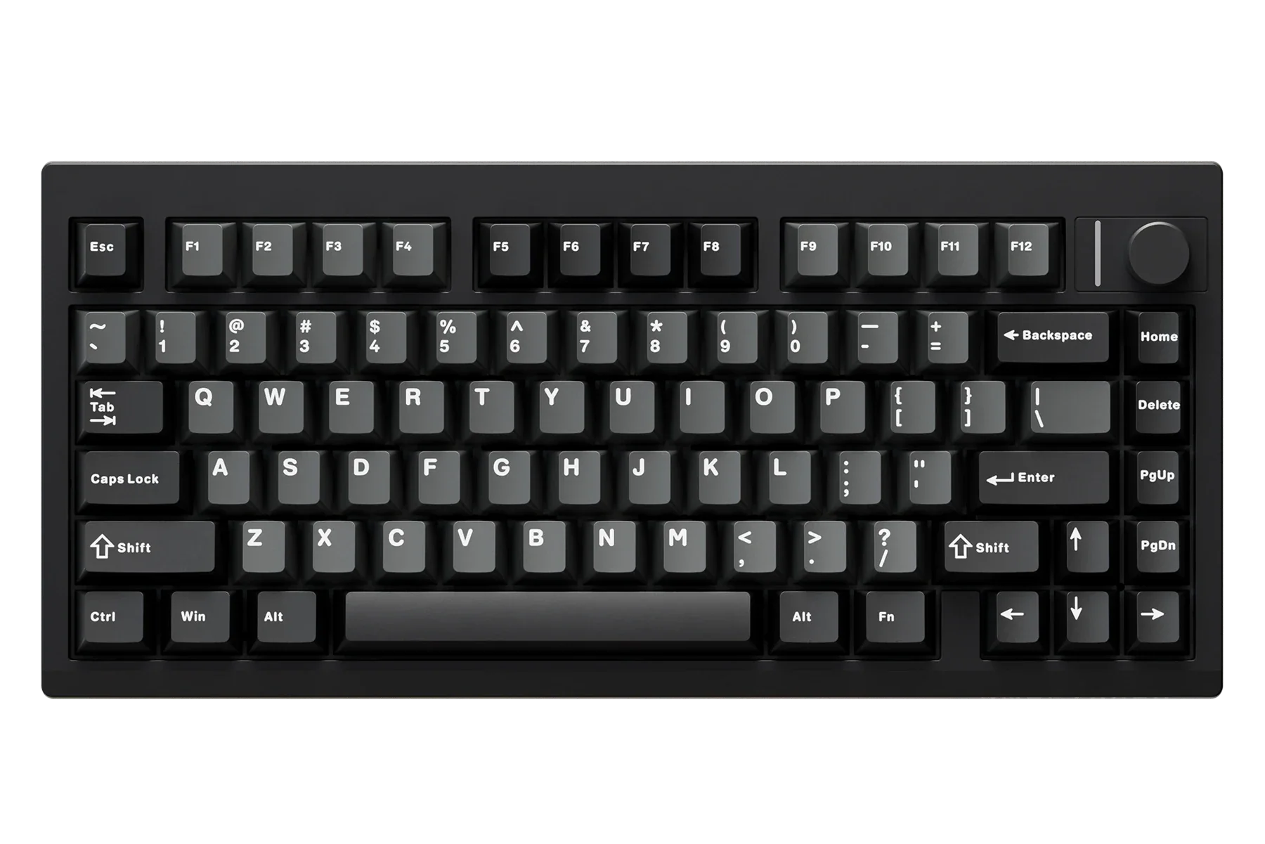QwertyKey75 Pro V2 czarna Web Software - bezprzewodowa klawiatura mechaniczna gamingowa, Hotswap, RGB, gasket mount