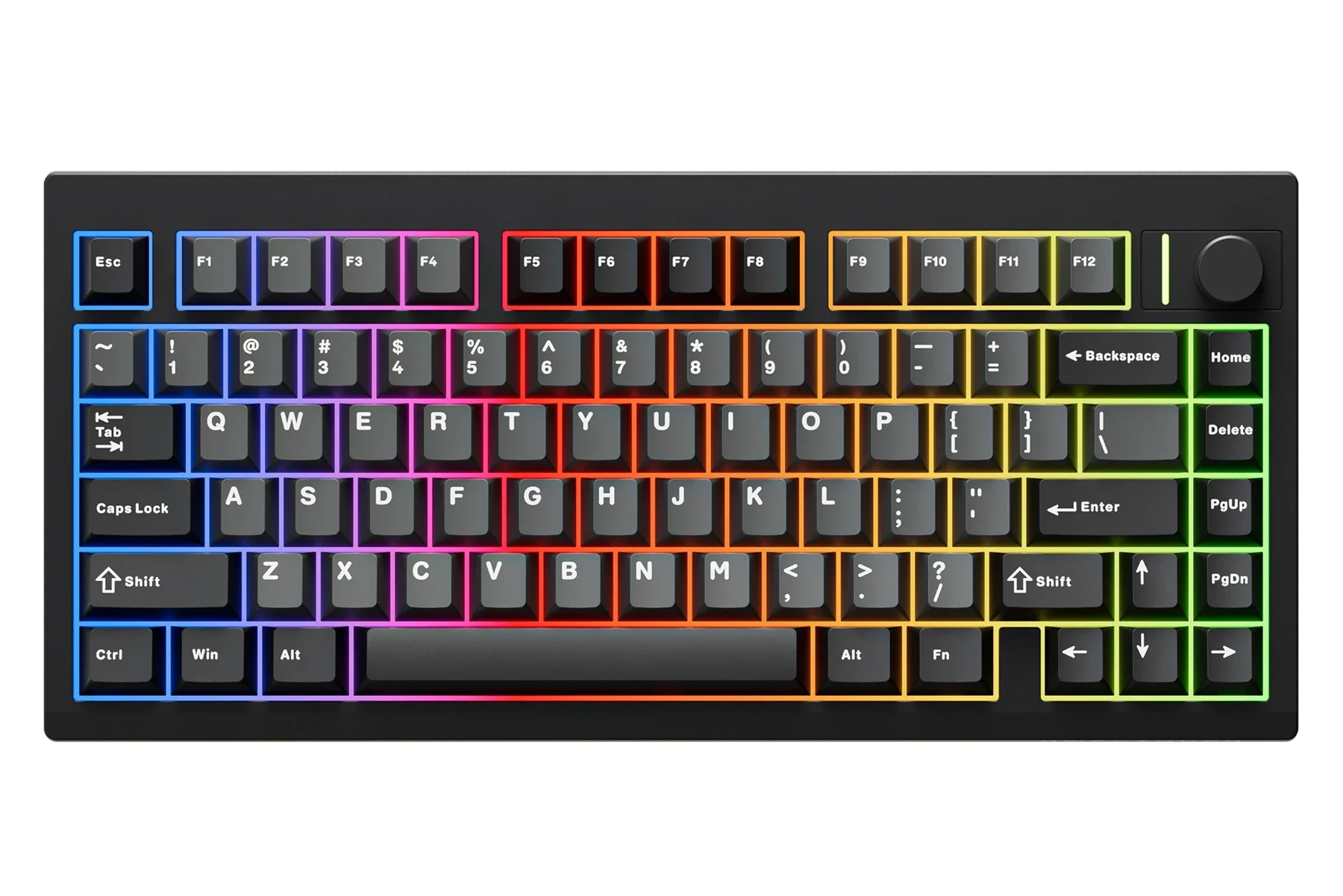 QwertyKey75 Pro V2 czarna Web Software - bezprzewodowa klawiatura mechaniczna gamingowa, Hotswap, RGB, gasket mount