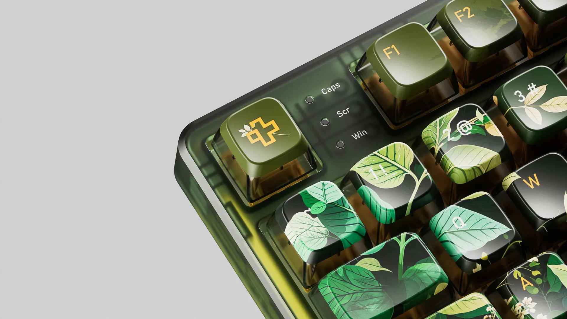 QwertyKey80 Leaf - bezprzewodowa klawiatura mechaniczna gamingowa, Hotswap, RGB, QMK/VIA, gasket mount, z ekranem