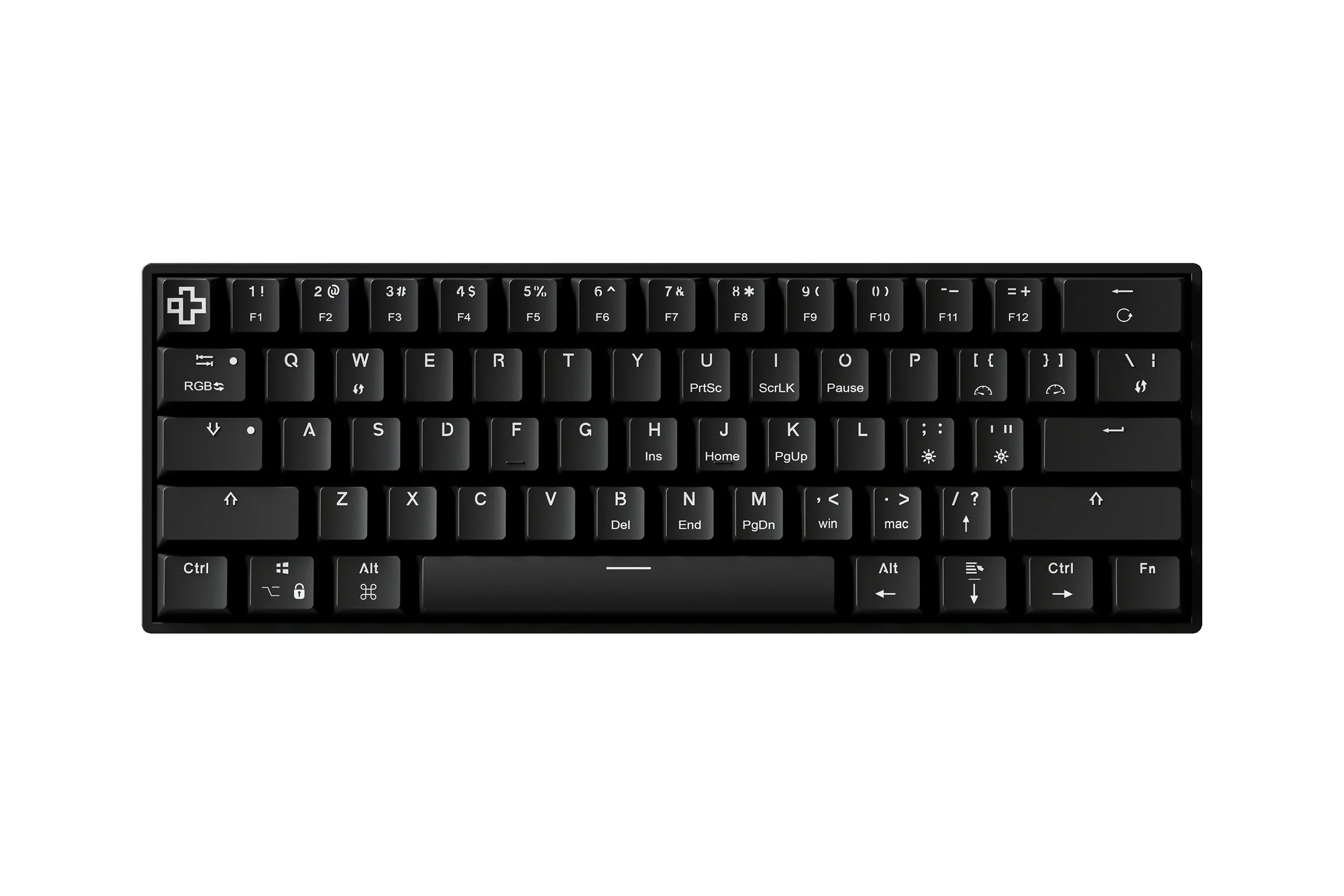 QwertyKey H61 Split, czarna - klawiatura mechaniczna gamingowa, Hotswap, RGB