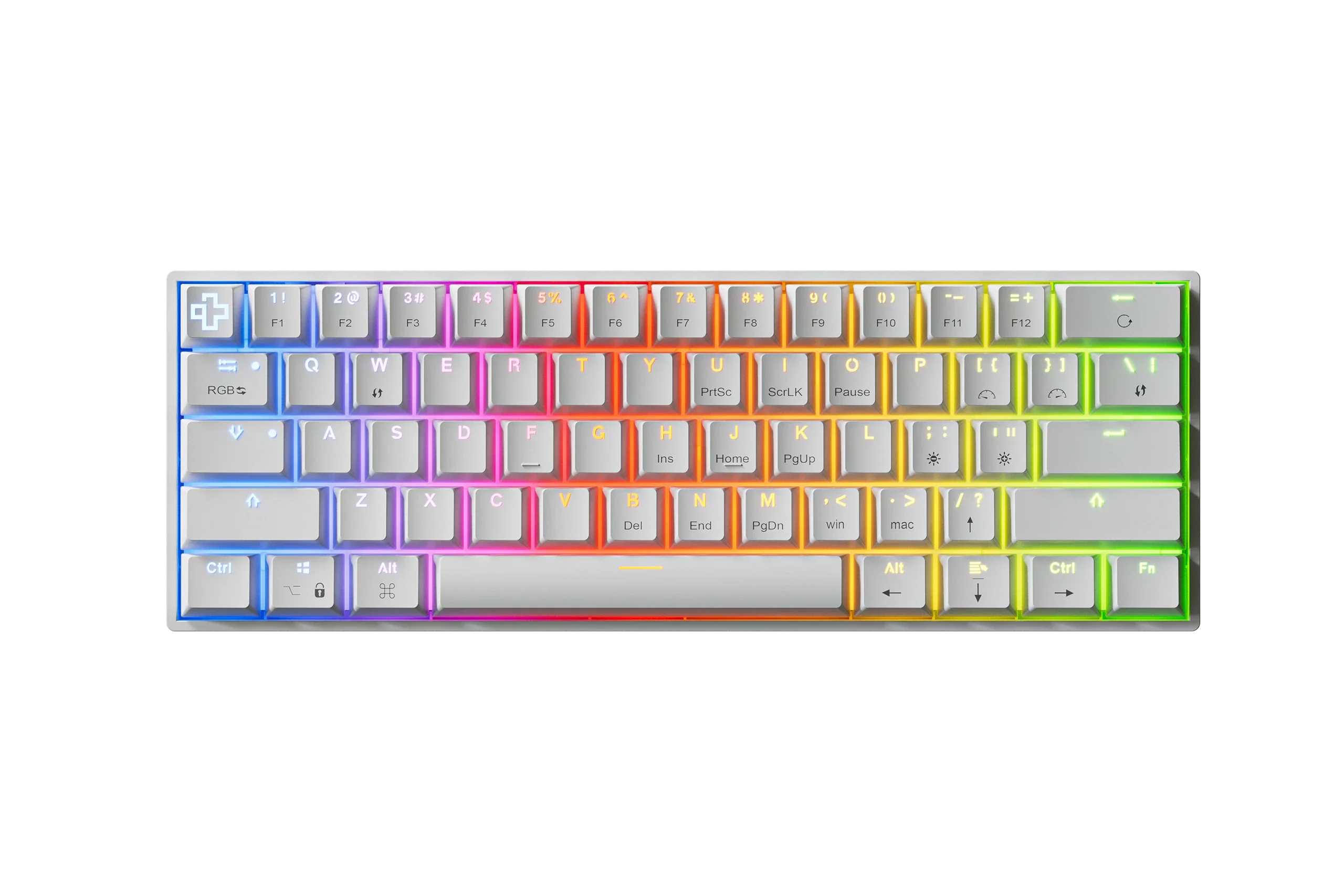 QwertyKey H61 Split, biała - klawiatura mechaniczna gamingowa, Hotswap, RGB