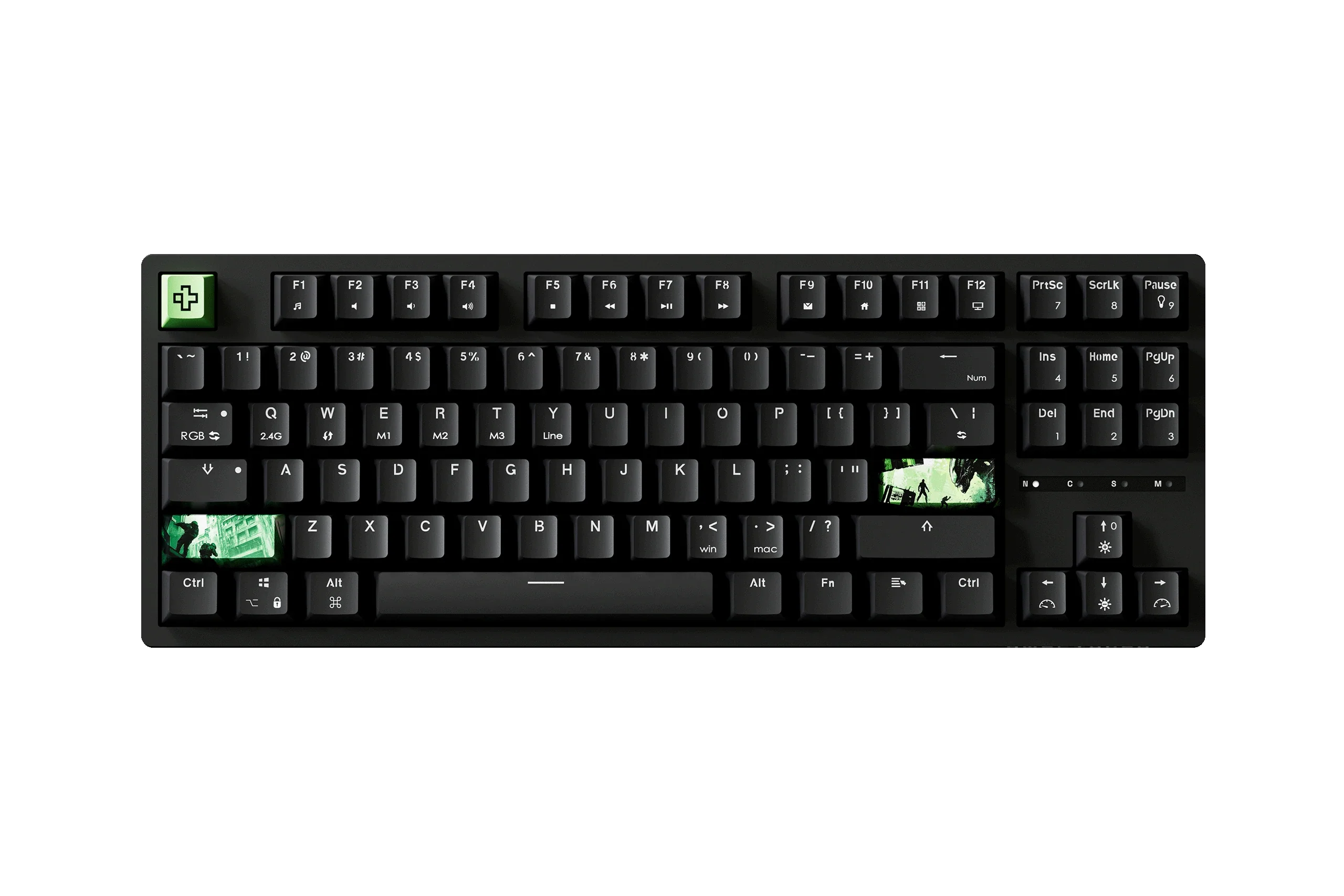 QwertyKey H87, czarna - bezprzewodowa klawiatura mechaniczna gamingowa, Hotswap, RGB