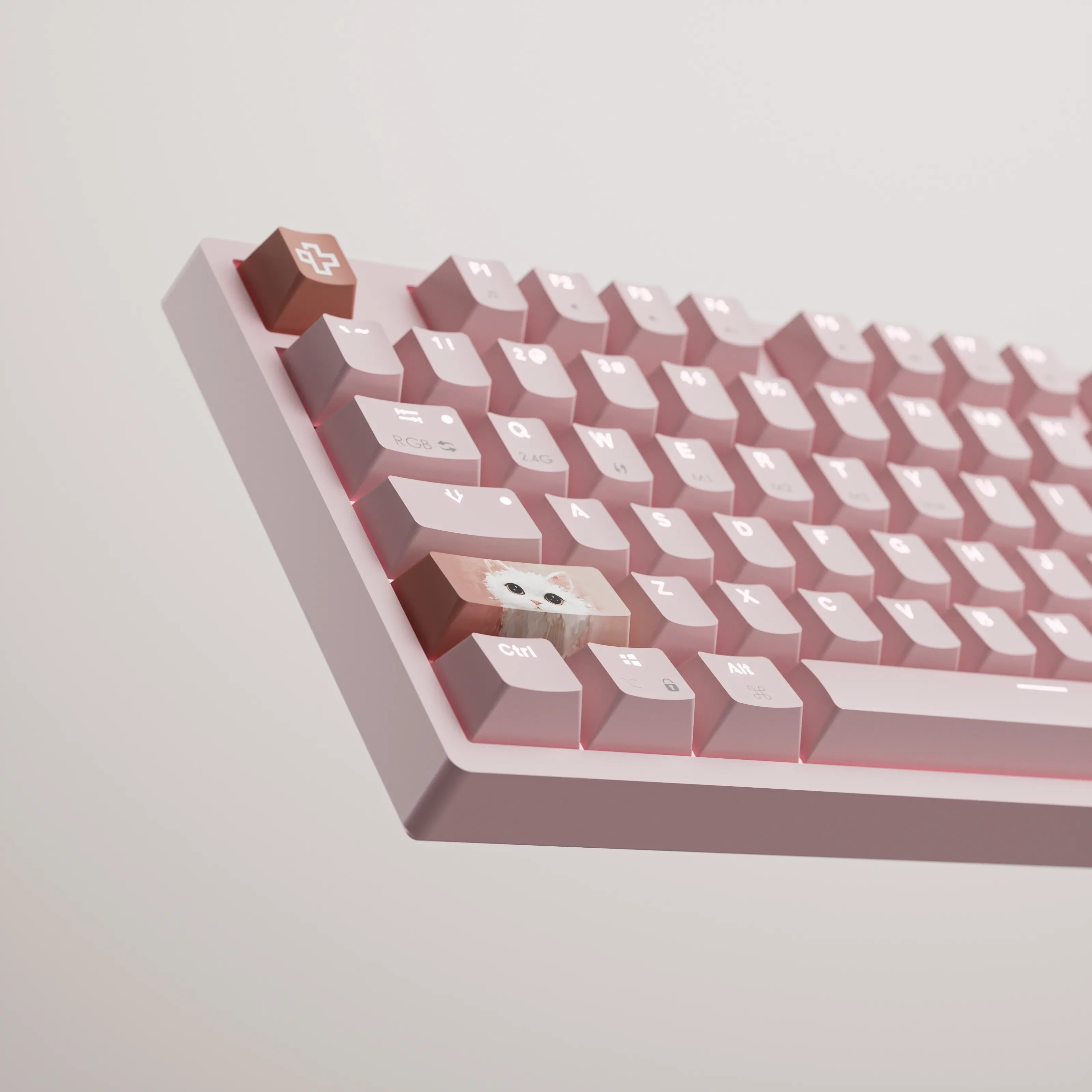 QwertyKey H87, różowa - bezprzewodowa klawiatura mechaniczna gamingowa, Hotswap, RGB