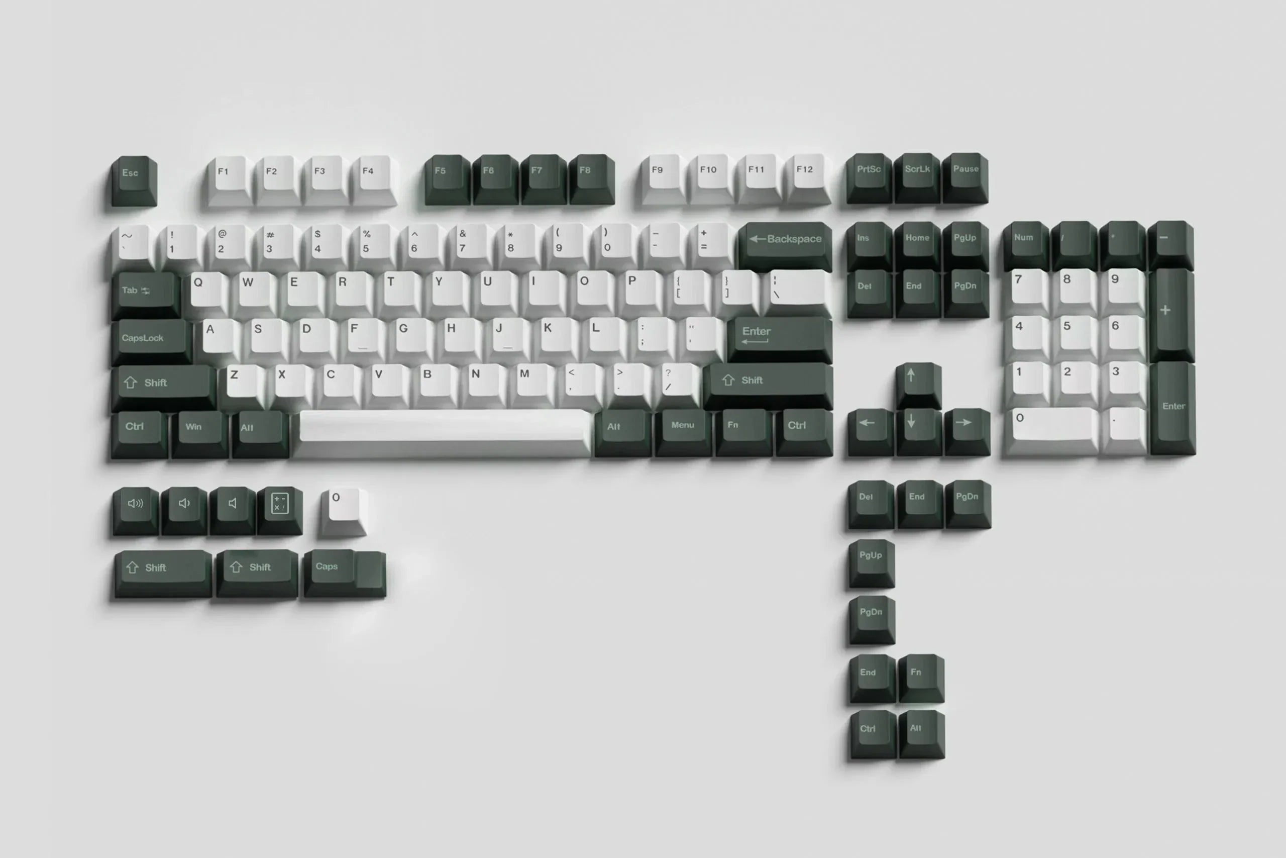 Zestaw keycapów QWERTY Olive V2 PBT Double Shot
