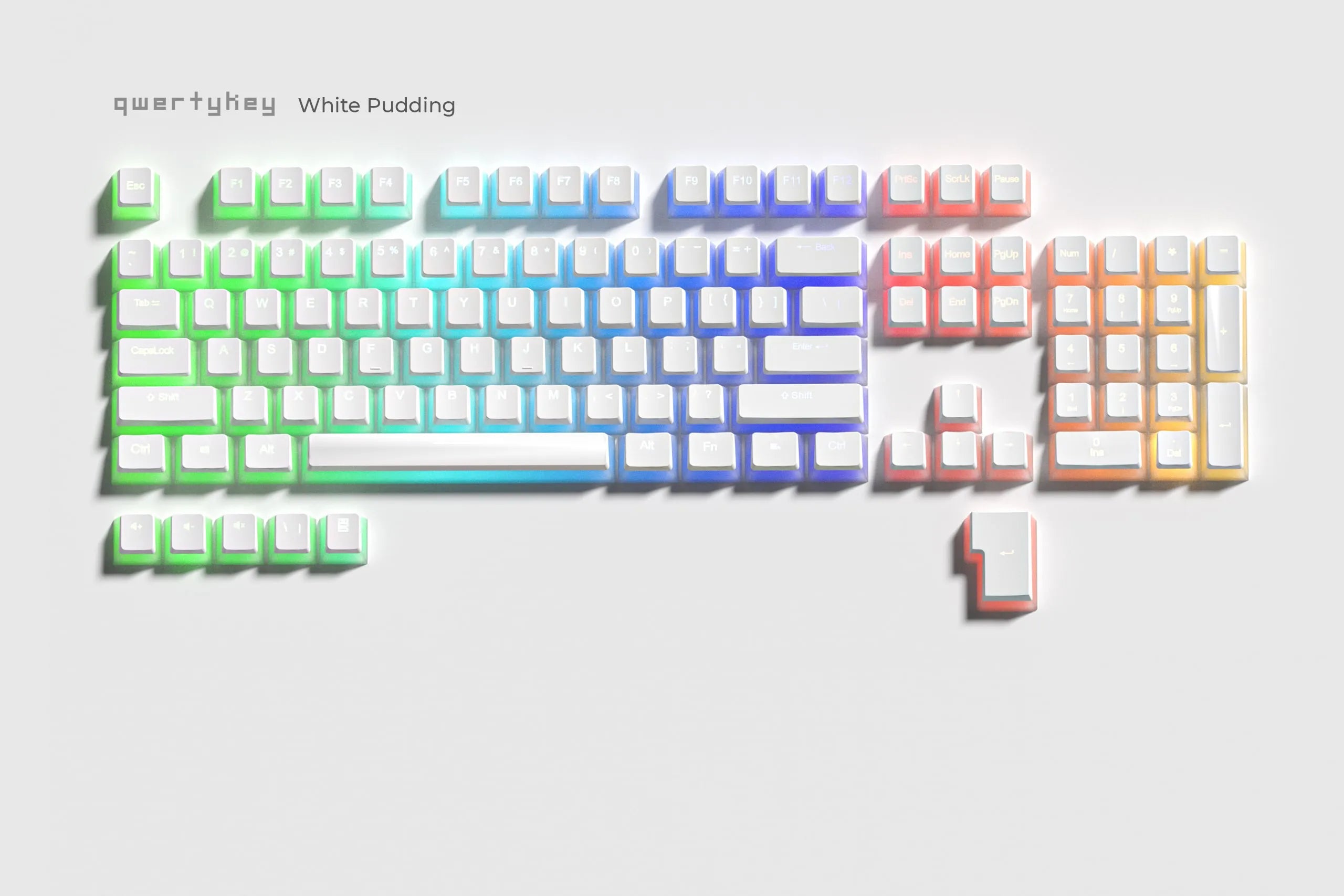 Zestaw keycapów biały Pudding prześwitujące profil OEM materiał PBT
