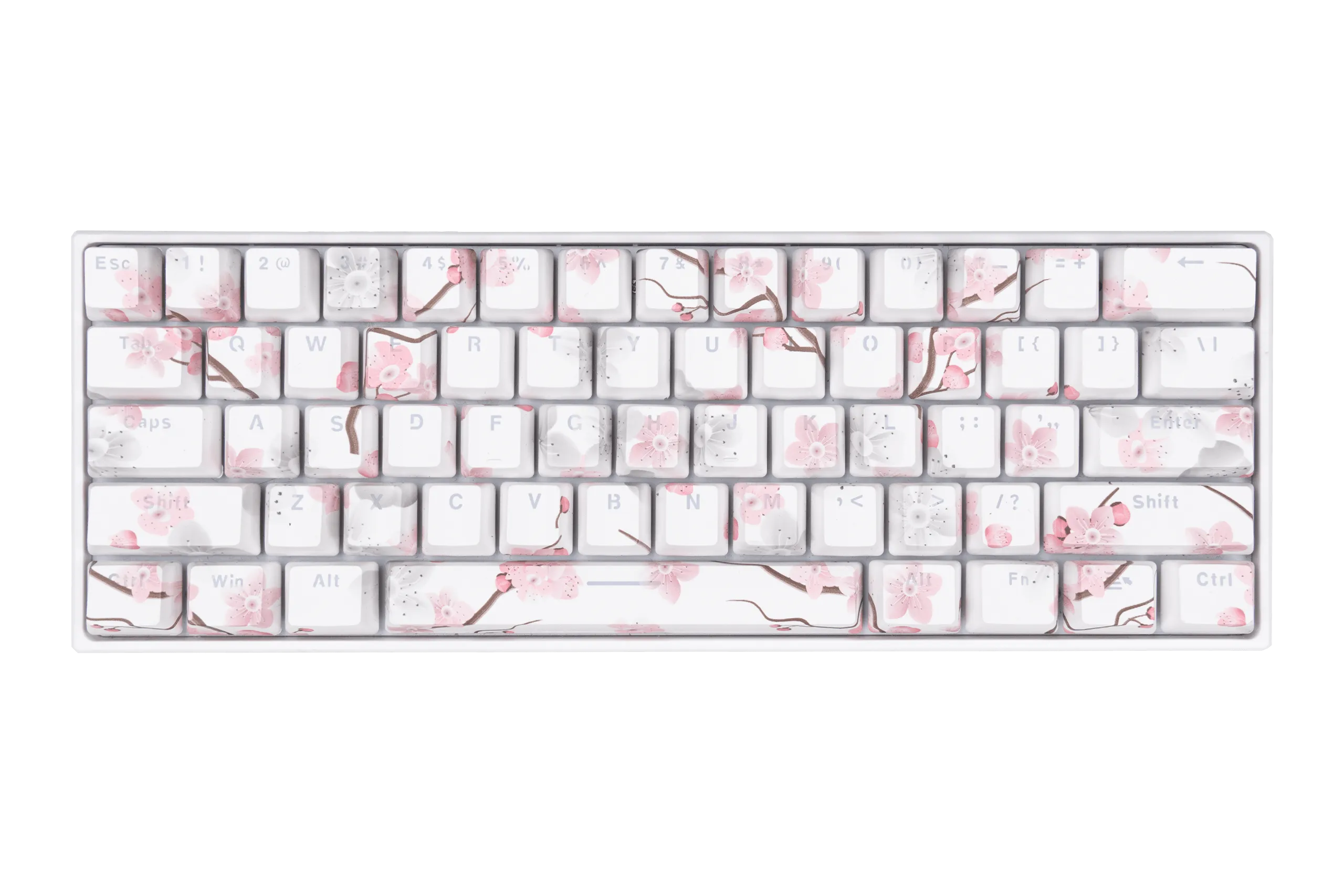 Zestaw keycapów Sakura prześwitujące profil OEM materiał ABS double shot