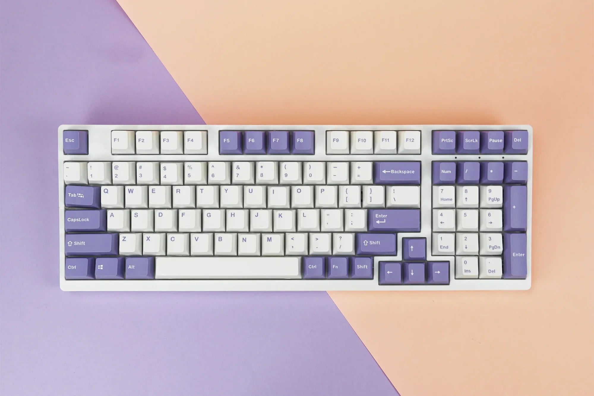 Zestaw keycapów QwertyKey Fioletowy PBT Double Shot profil OEM