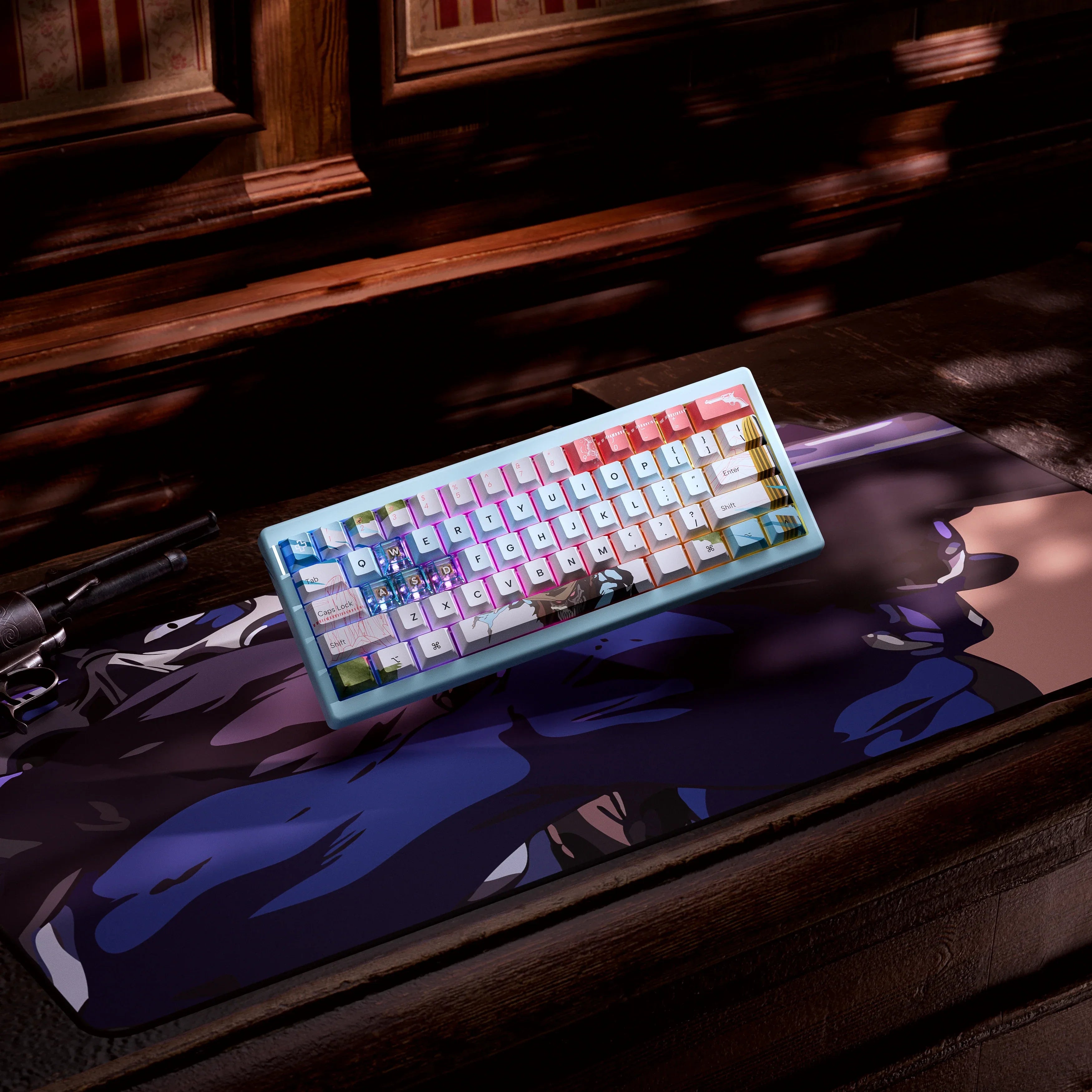 QwertyKey61 PRO Western - bezprzewodowa klawiatura mechaniczna gamingowa, Hotswap, RGB