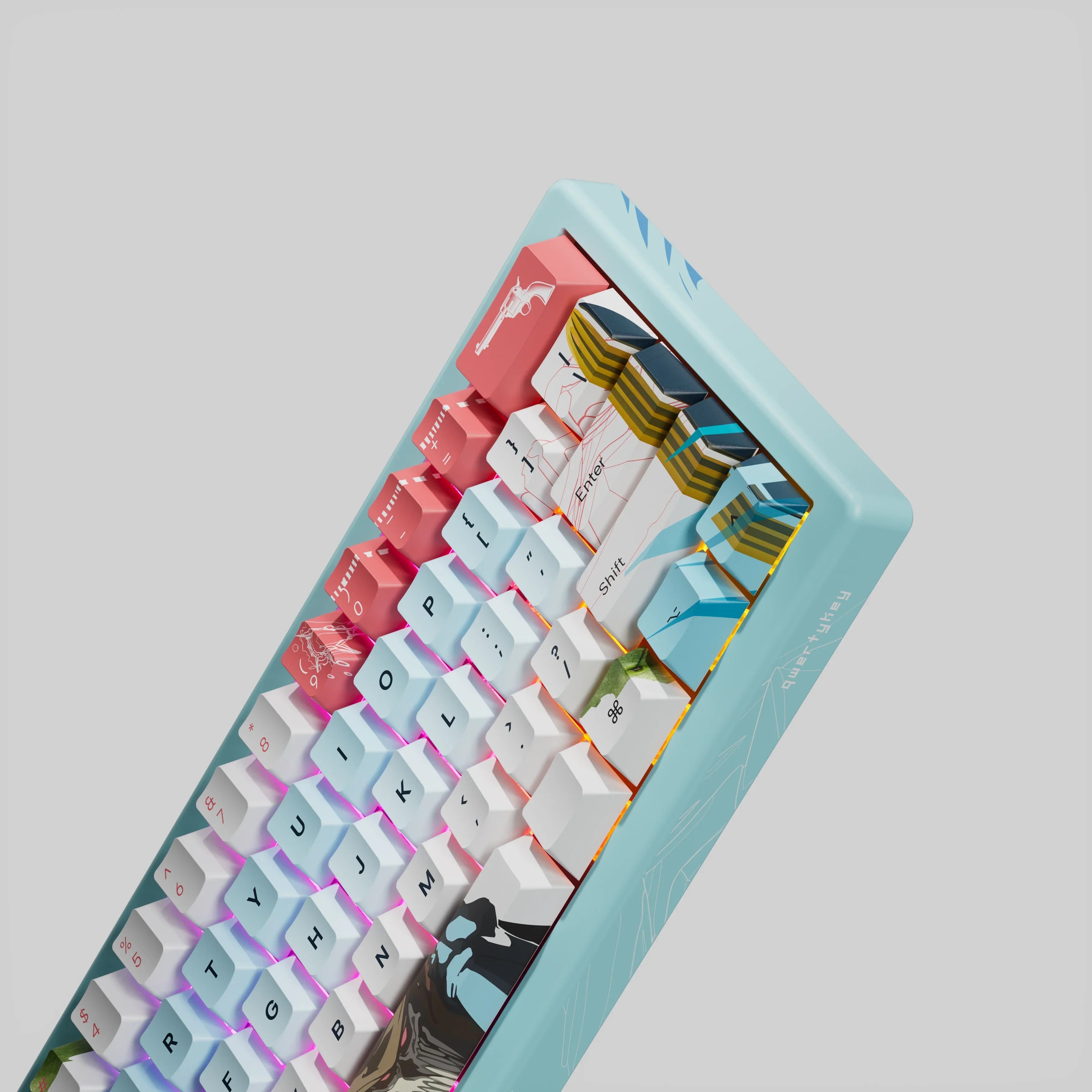 QwertyKey61 PRO Western - bezprzewodowa klawiatura mechaniczna gamingowa, Hotswap, RGB