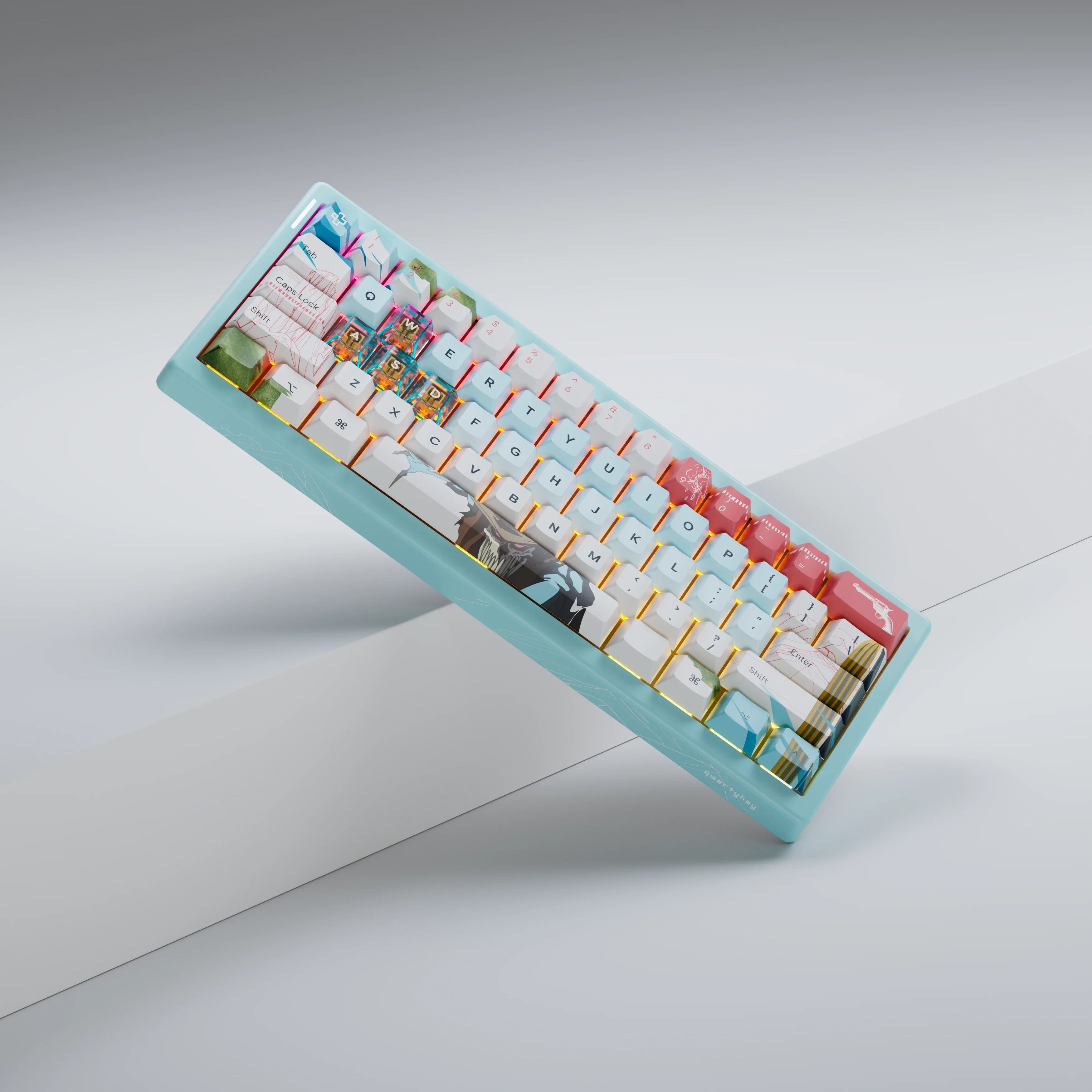 QwertyKey61 PRO Western - bezprzewodowa klawiatura mechaniczna gamingowa, Hotswap, RGB