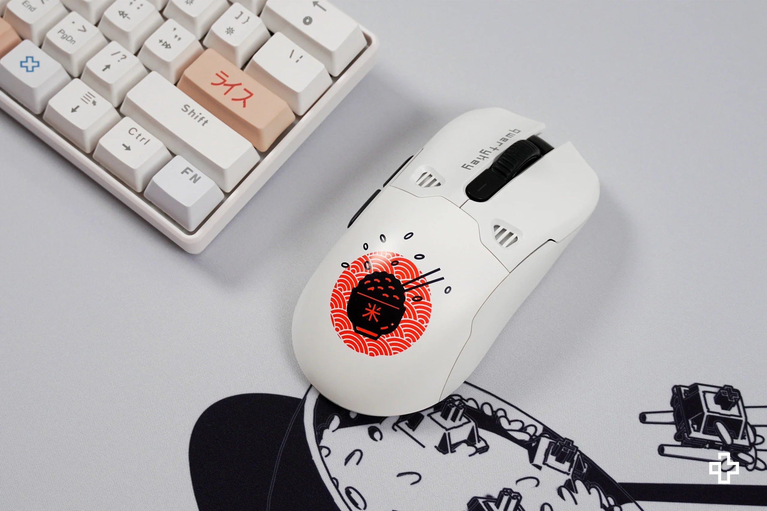 Obudowa myszy QKM1 Rice, biała