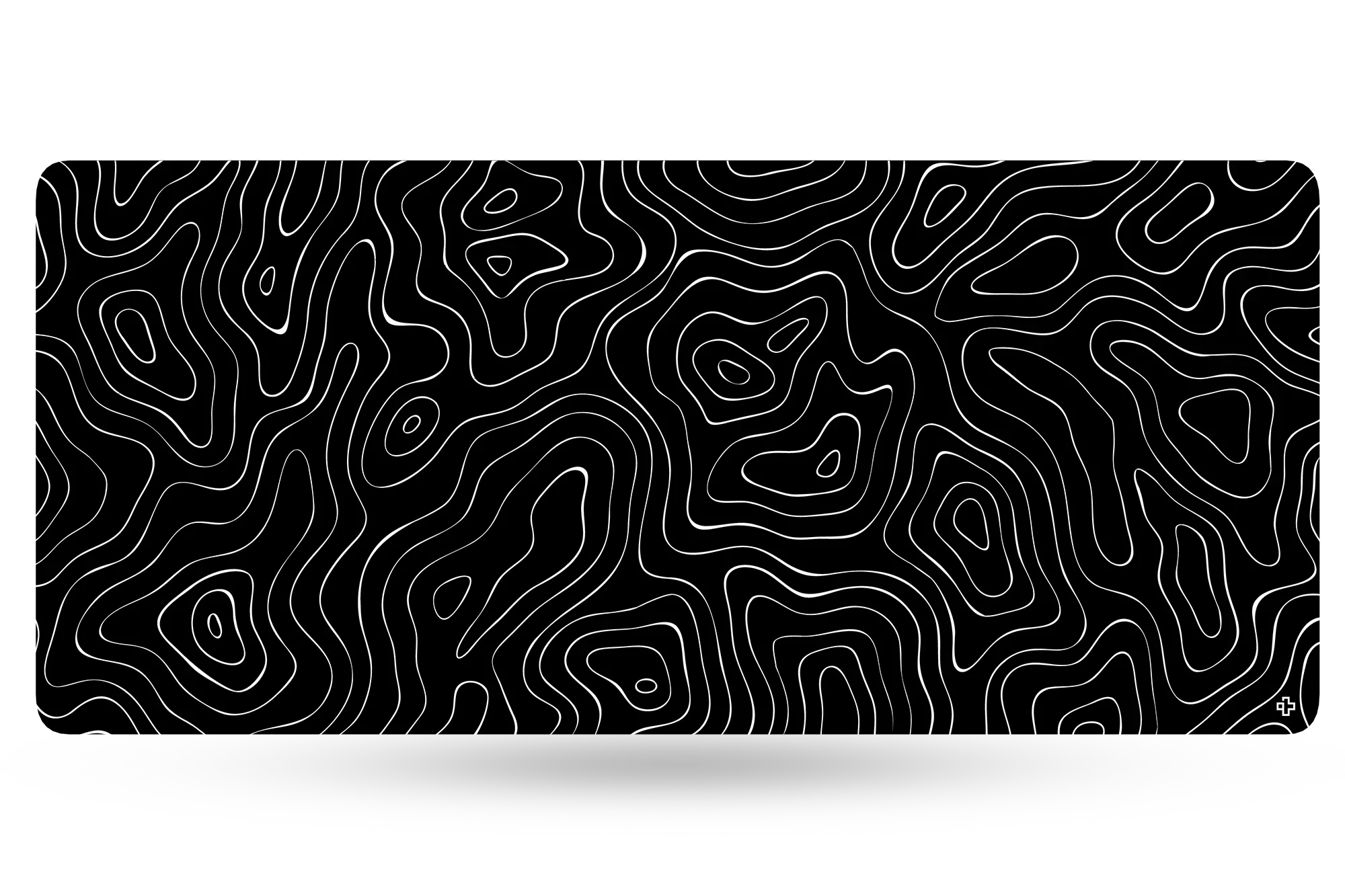 Deskmat / podkładka pod mysz QwertyKey Topographic czarna 4 mm obszyte krawędzie