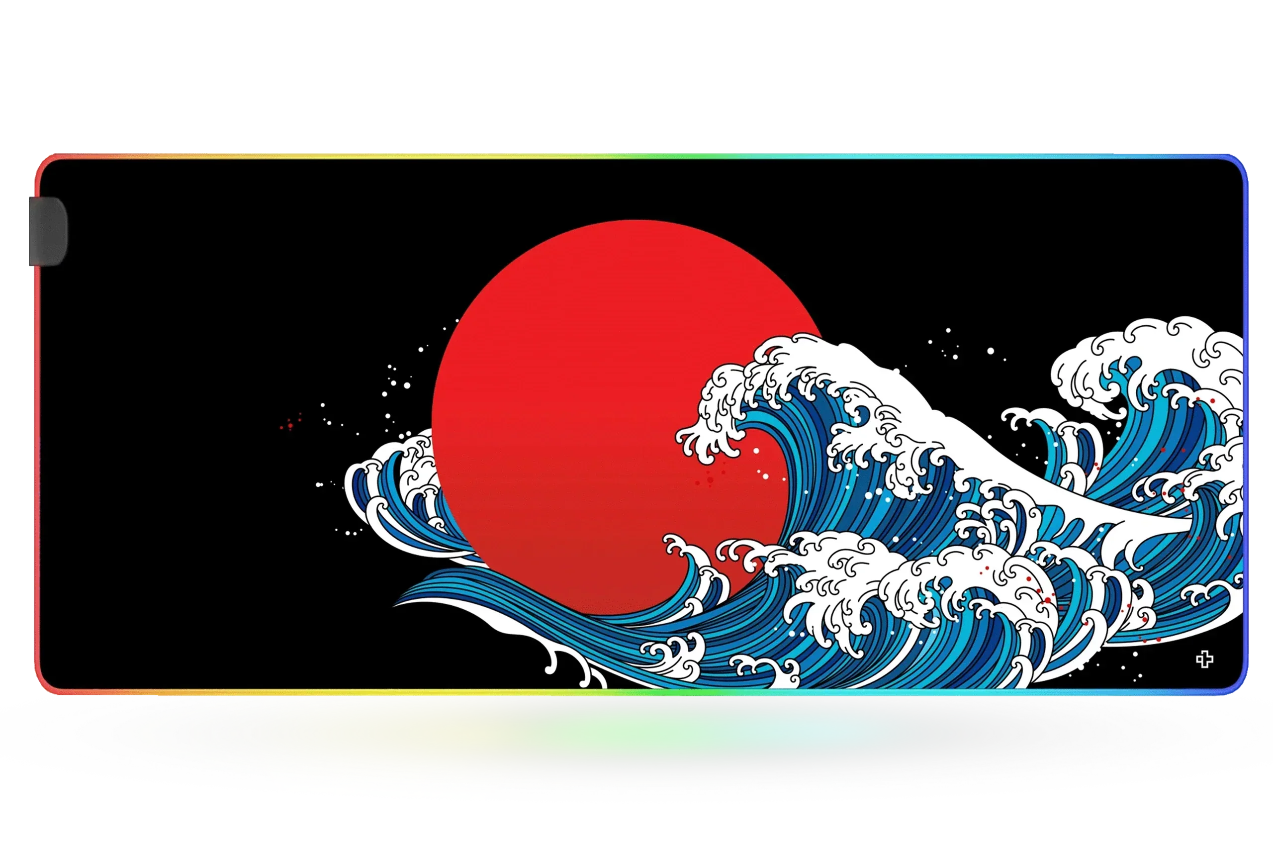 Deskmat / podkładka pod mysz QwertyKey RGB JapanWave 4 mm obszyte krawędzie