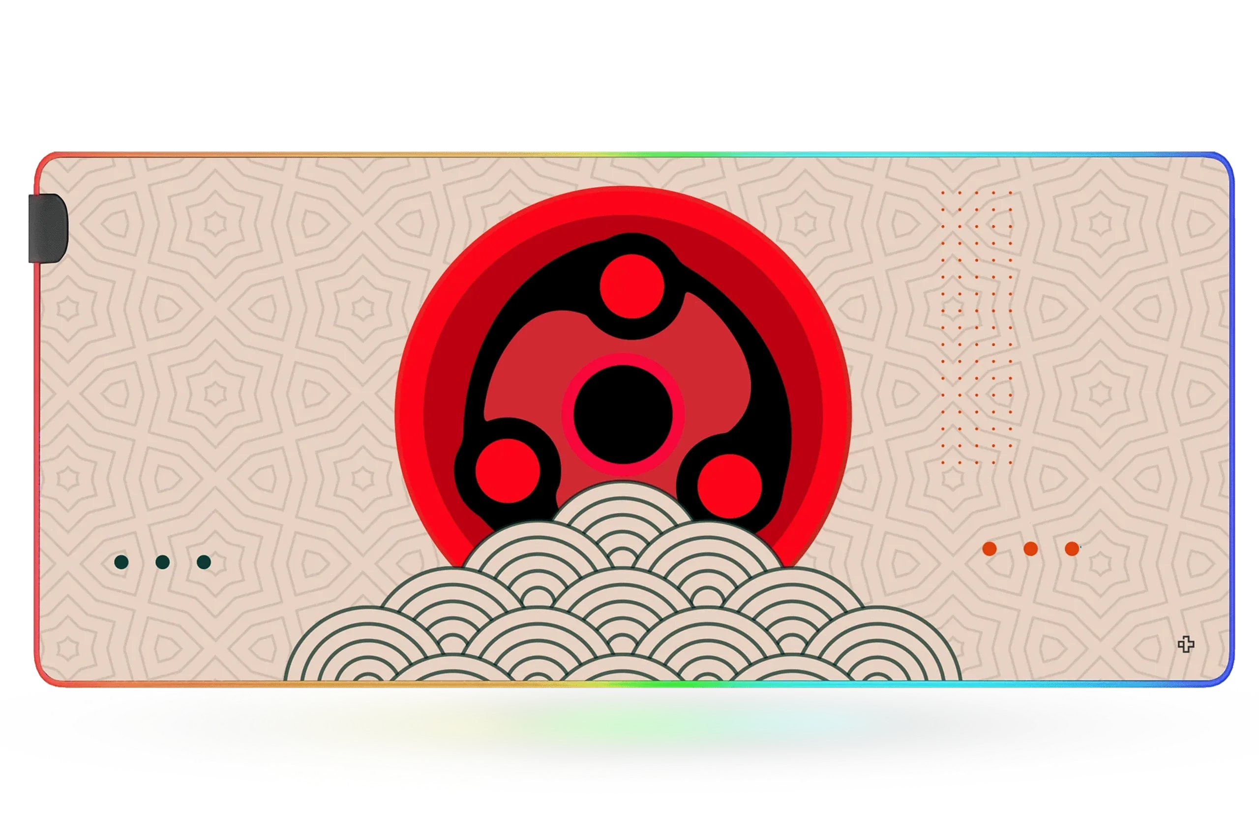 Deskmat / podkładka pod mysz QwertyKey Sharingan Eye RGB 4 mm obszyte krawędzie