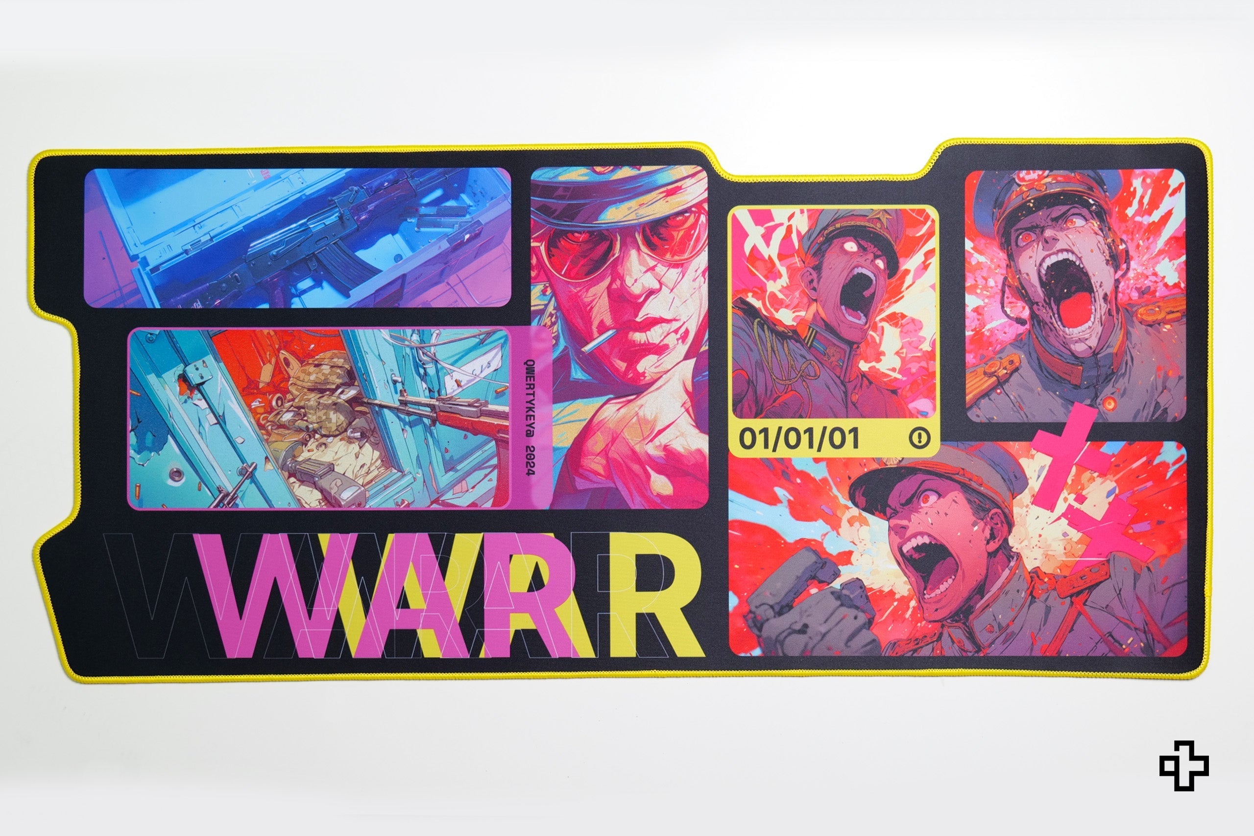 Deskmat QwertyKey War, 4 mm, obszyte krawędzie