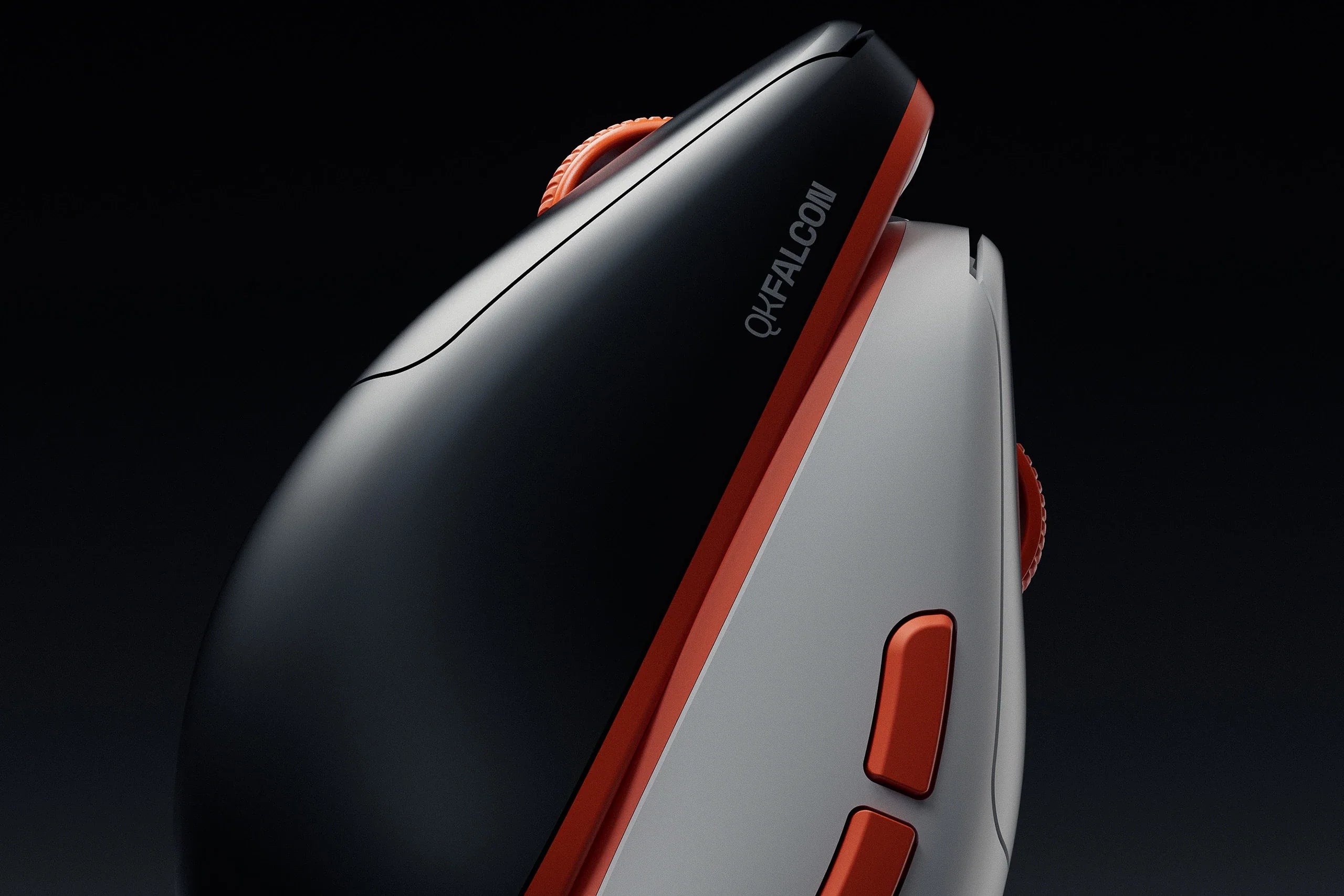 mysz Gaming QwertyKey Falcon biała 8K, 30.000 DPI, Bluetooth bezprzewodowa trio mode, Pixart 3950