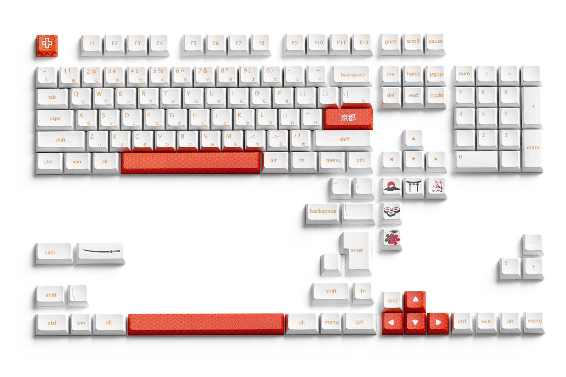 Zestaw keycapów QwertyKey Kyoto profil XDA materiał PBT