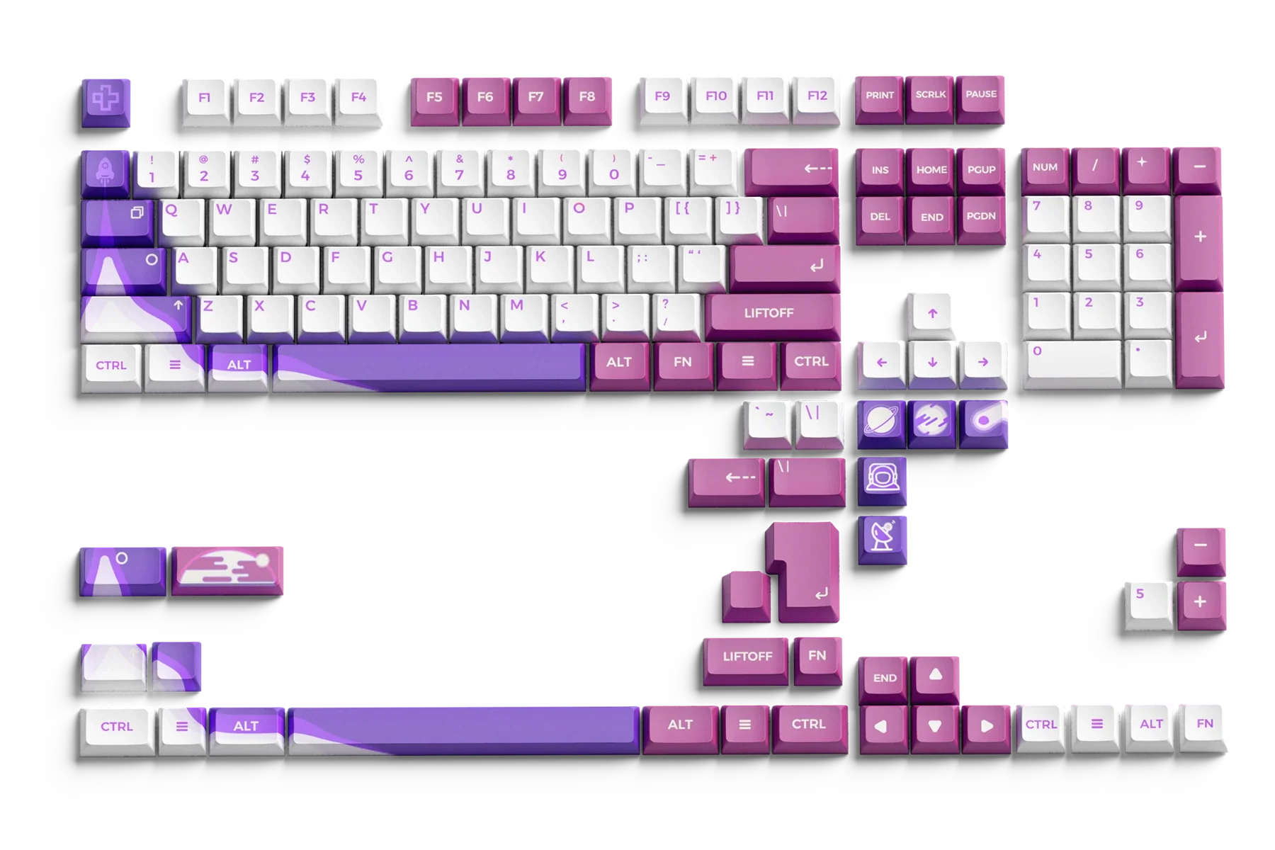 Zestaw keycapów QwertyKey LiftOff profil XDA materiał PBT