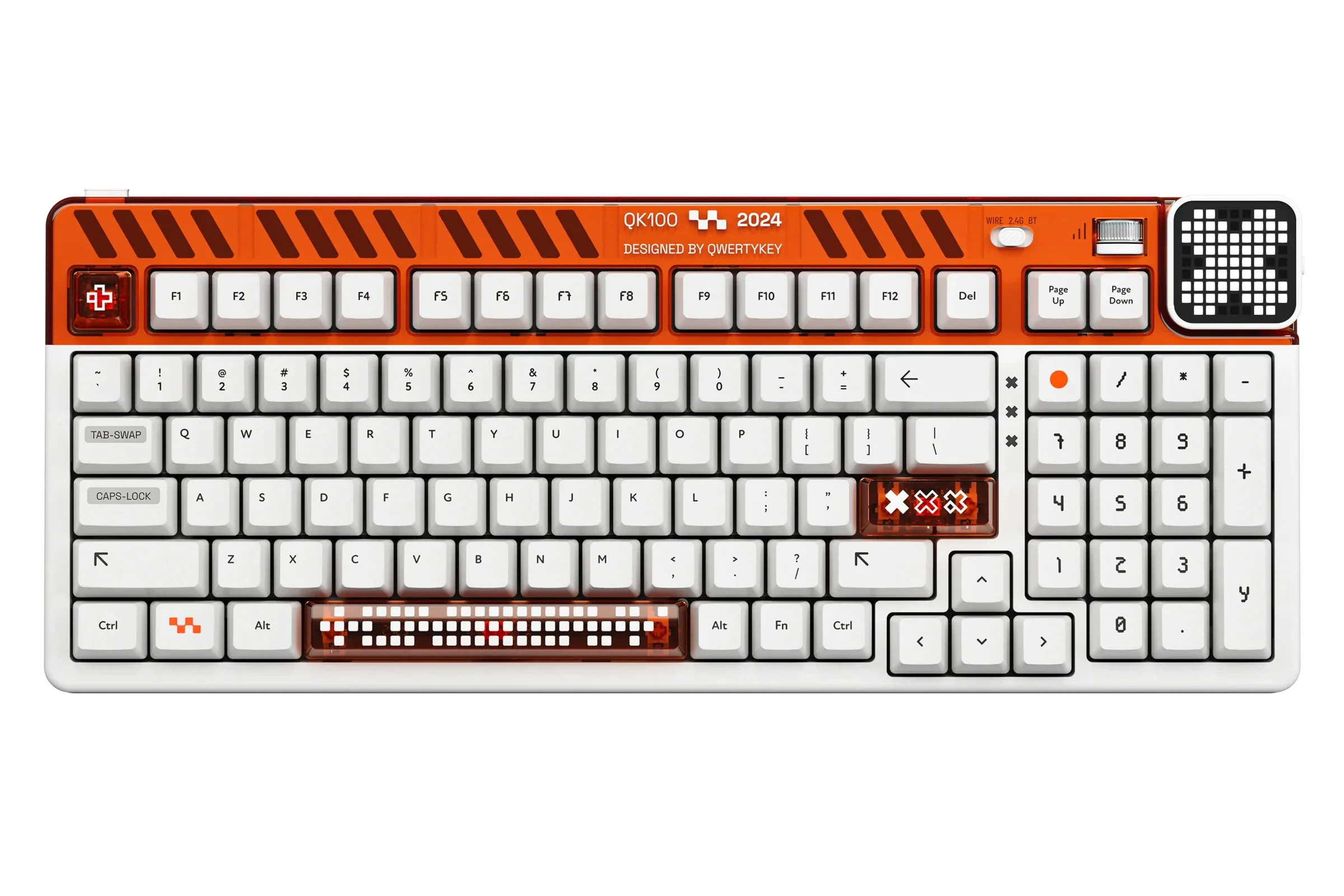 QwertyKey100 Apex - bezprzewodowa klawiatura mechaniczna gamingowa, Hotswap, RGB, gasket mount, z ekranem