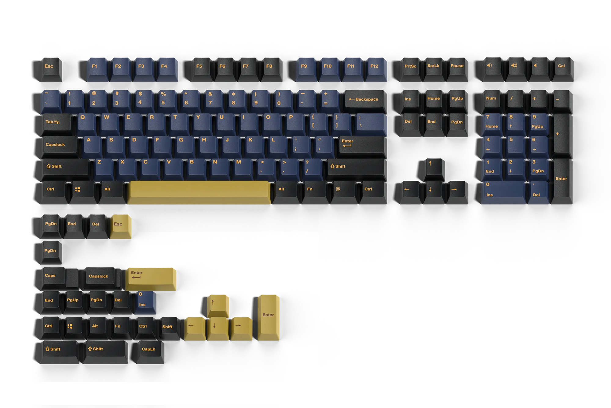 Zestaw keycapów QwertyKey Ramses PBT Double Shot, profil OEM