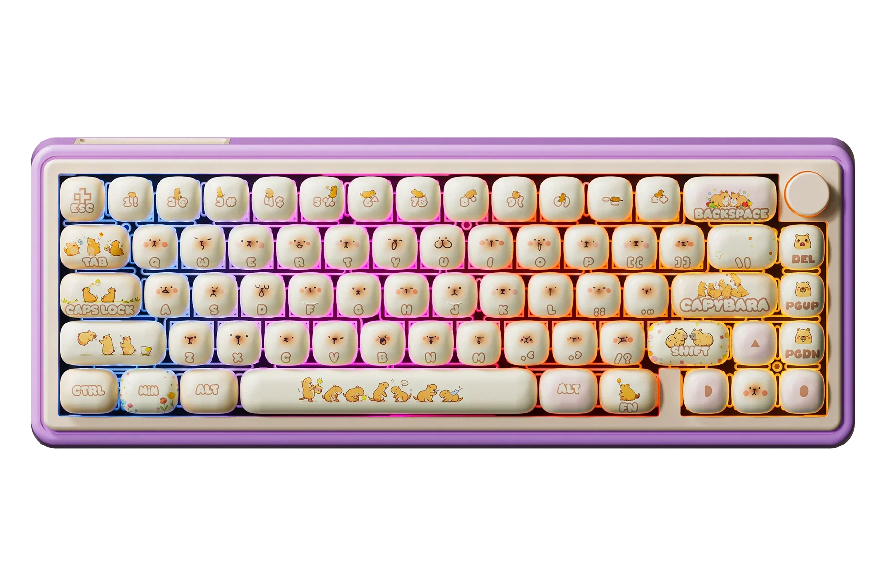 QwertyKey65 Pro Capybara edycja limitowana VIA - bezprzewodowa klawiatura mechaniczna gamingowa, Hotswap, RGB