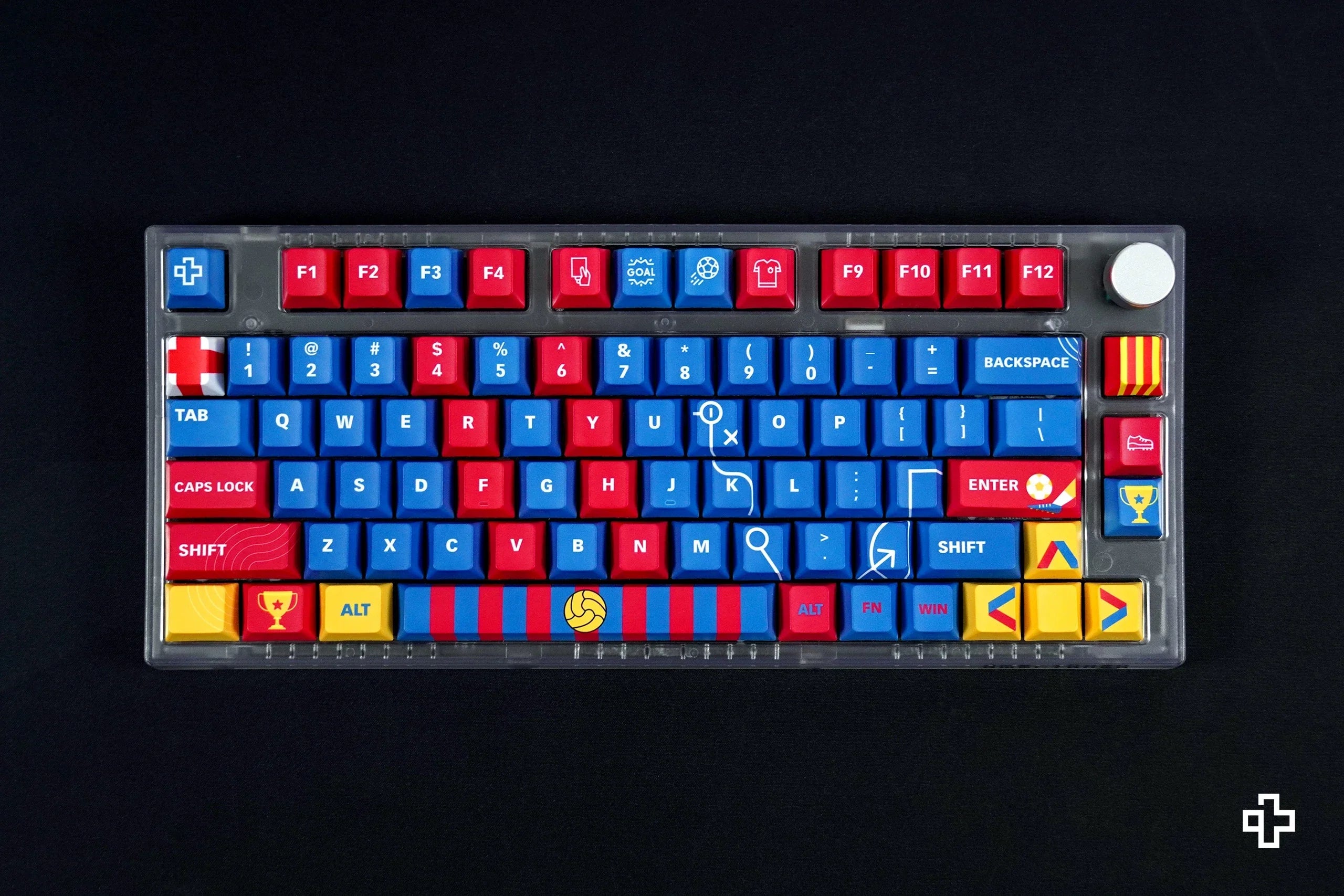 Zestaw keycapów QwertyKey Catalunya Dye Sub, profil Cherry