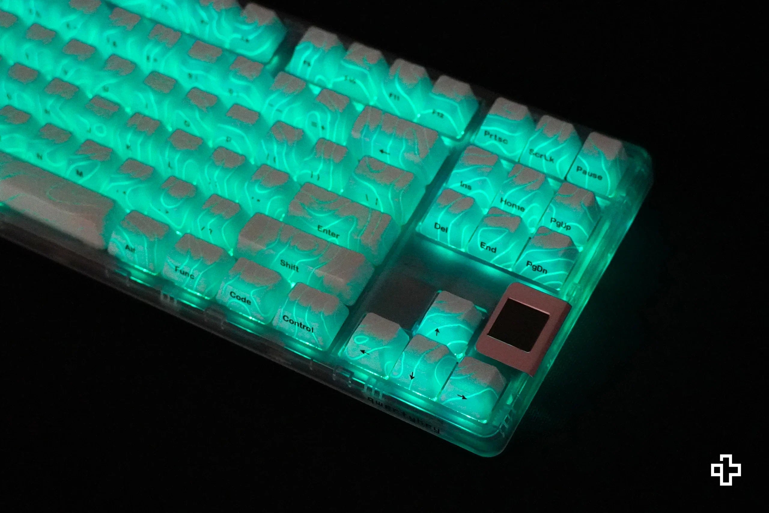 Zestaw keycapów QwertyKey Topographic technologia IMD, biały