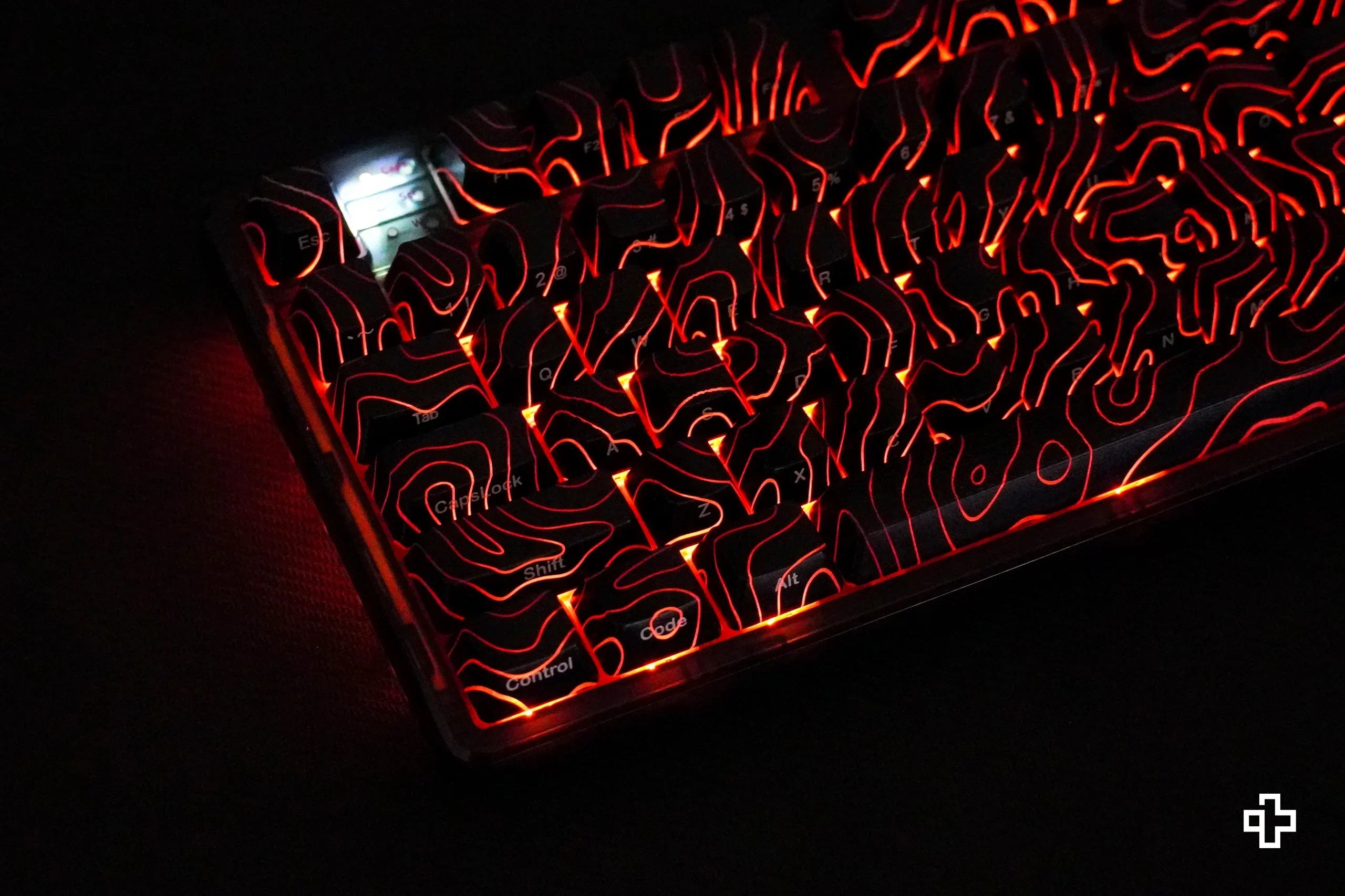 Zestaw keycapów Topographic QwertyKey technologia IMD, czarny