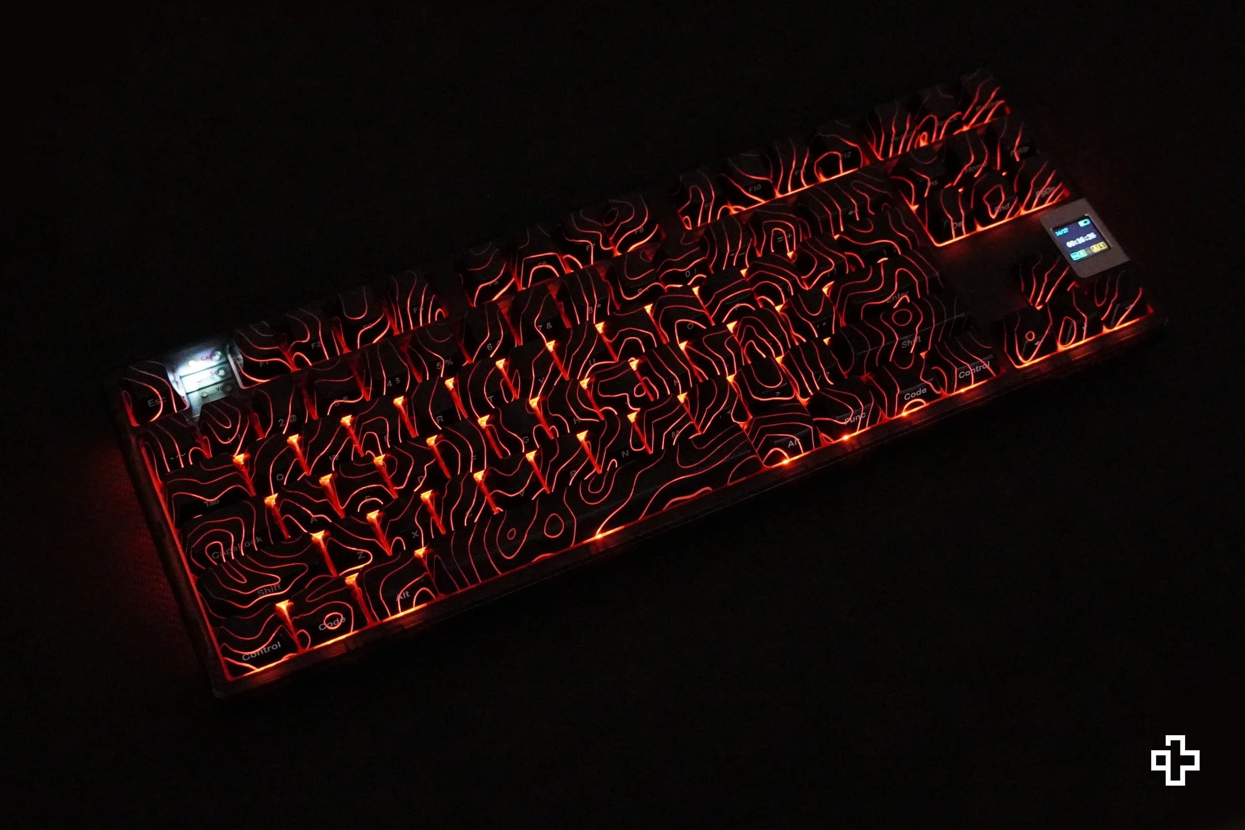 Zestaw keycapów Topographic QwertyKey technologia IMD, czarny